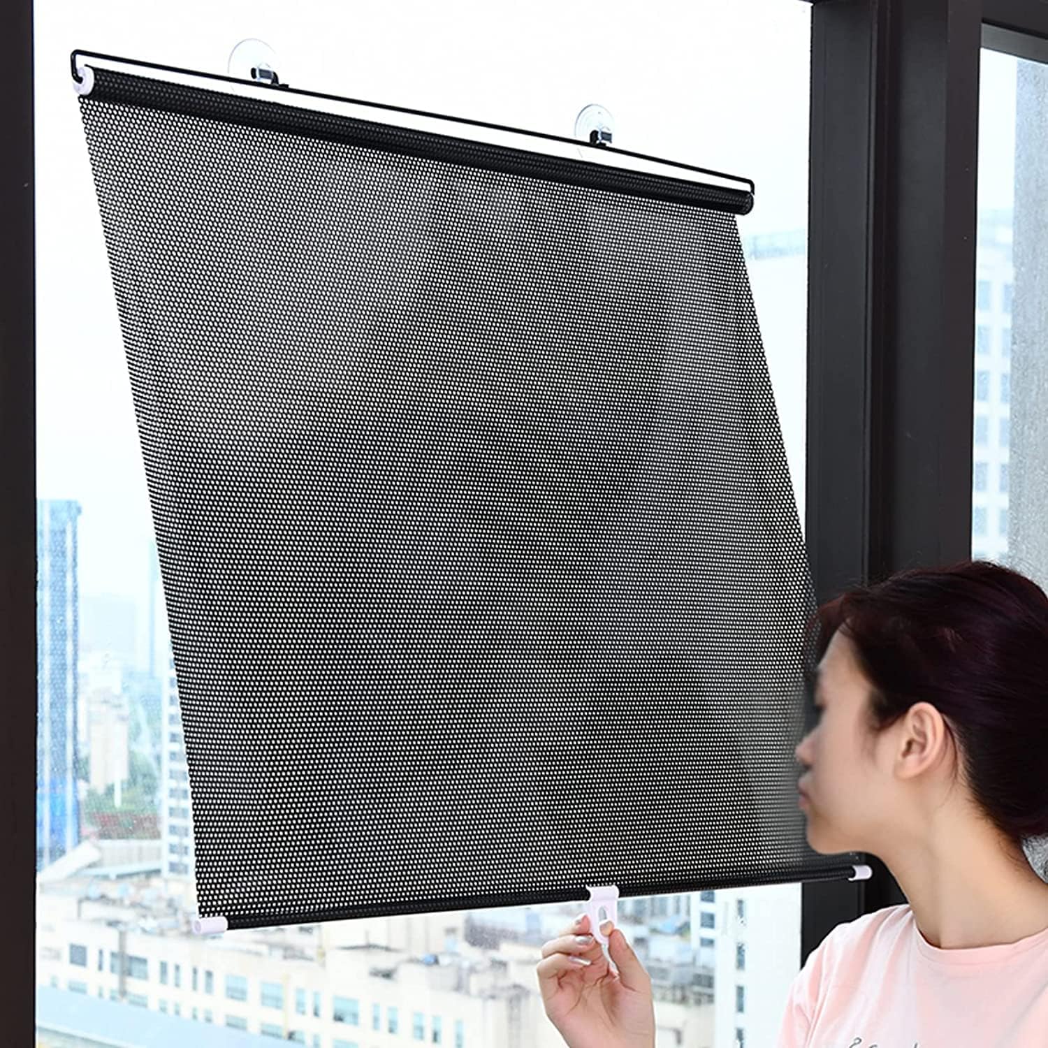 SZZT Sunscreen Blackout Roller Blinds, Opaque Folding Roller Blinds
