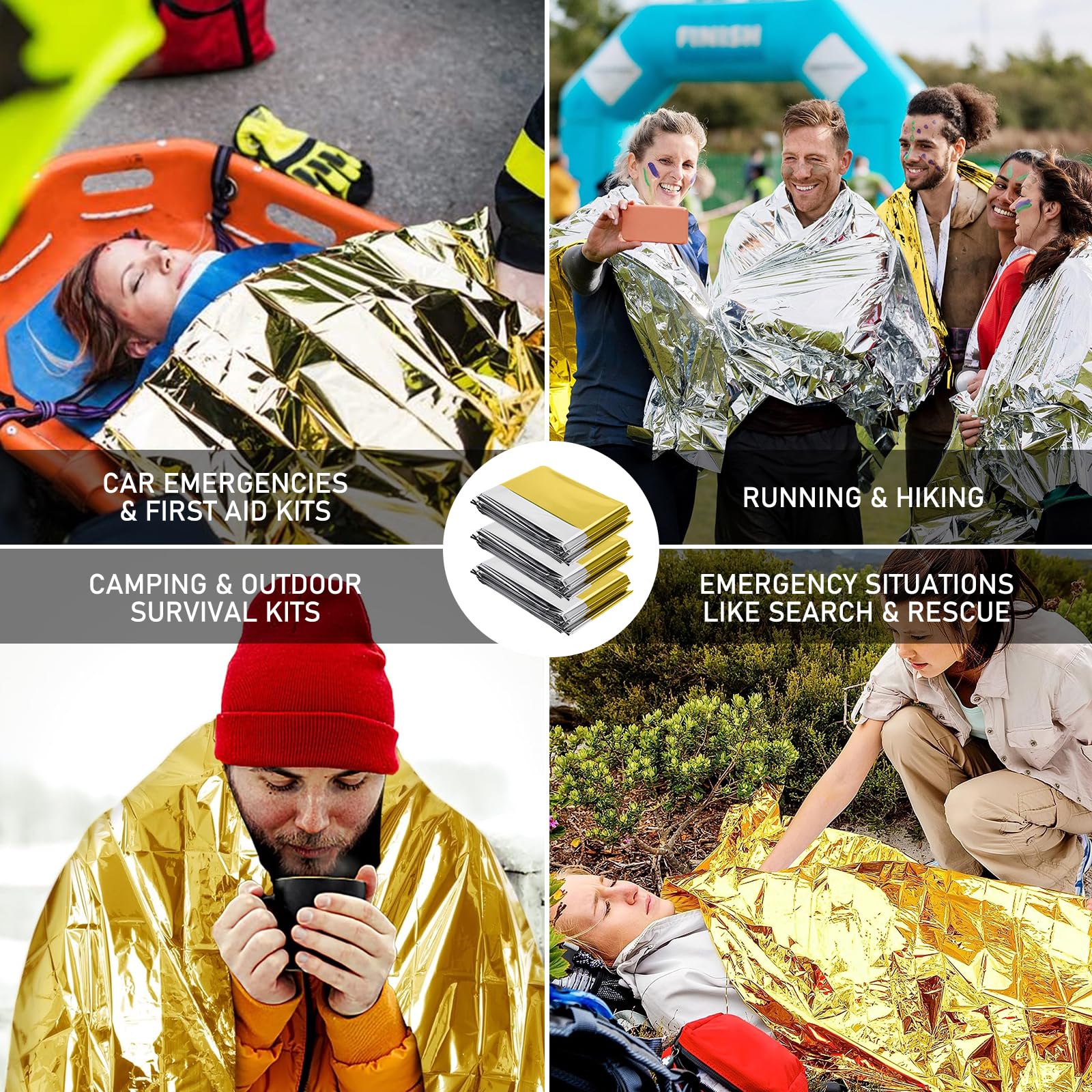 ISOP Coperta Di Salvataggio Oro E Argento | 11 Unità Di Grandi - Foto 4