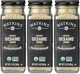 Watkins Organic Sesame Seeds, 2.8 Ounce Jar, 3-Pack