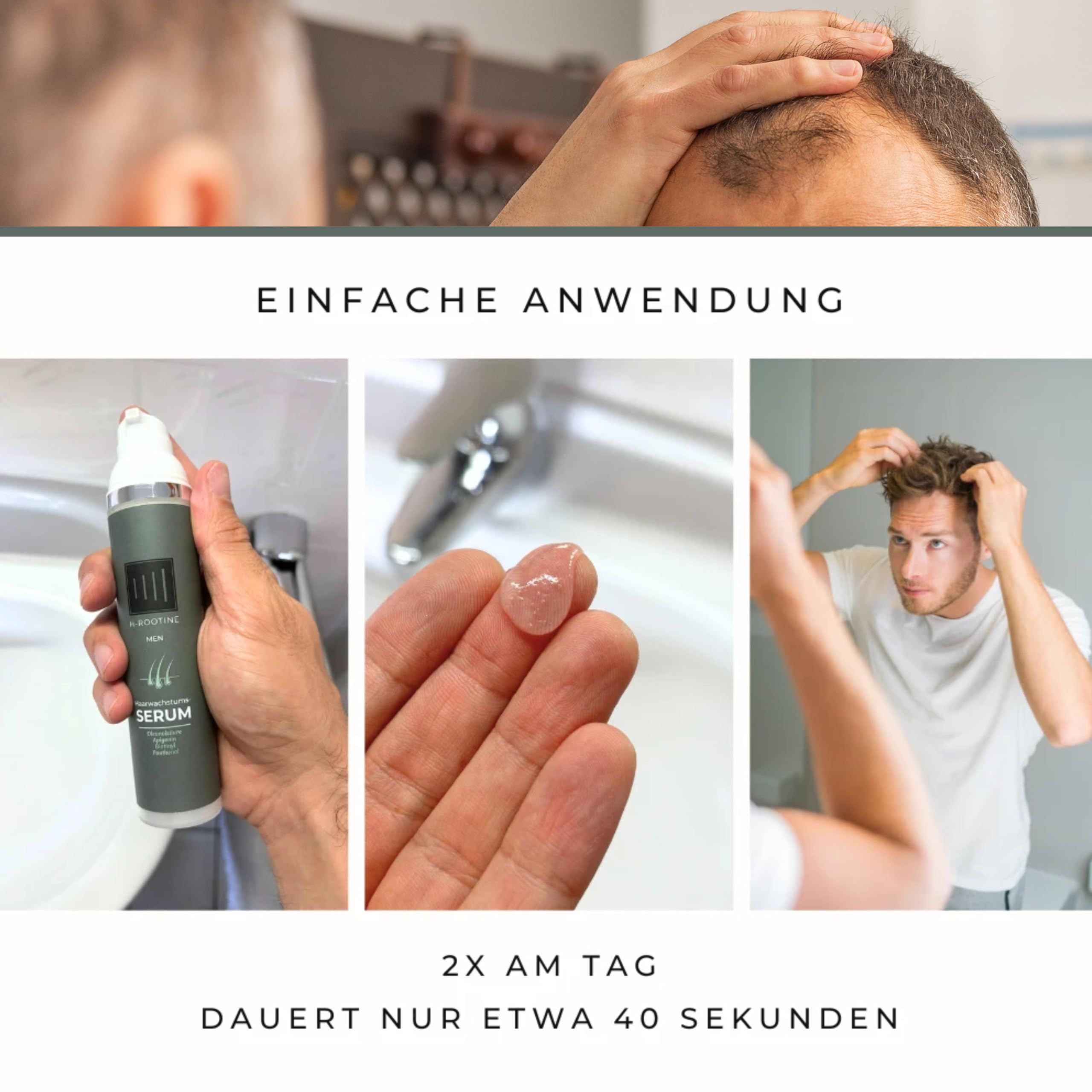 Hair Growth Set für Männer – Haarserum (100ml) & Coffein Shampoo (200ml) – Stoppt Haarausfall* & fördert Haarwachstum – Mit Coffein, Rosmarin & Ginseng – Made in Germany