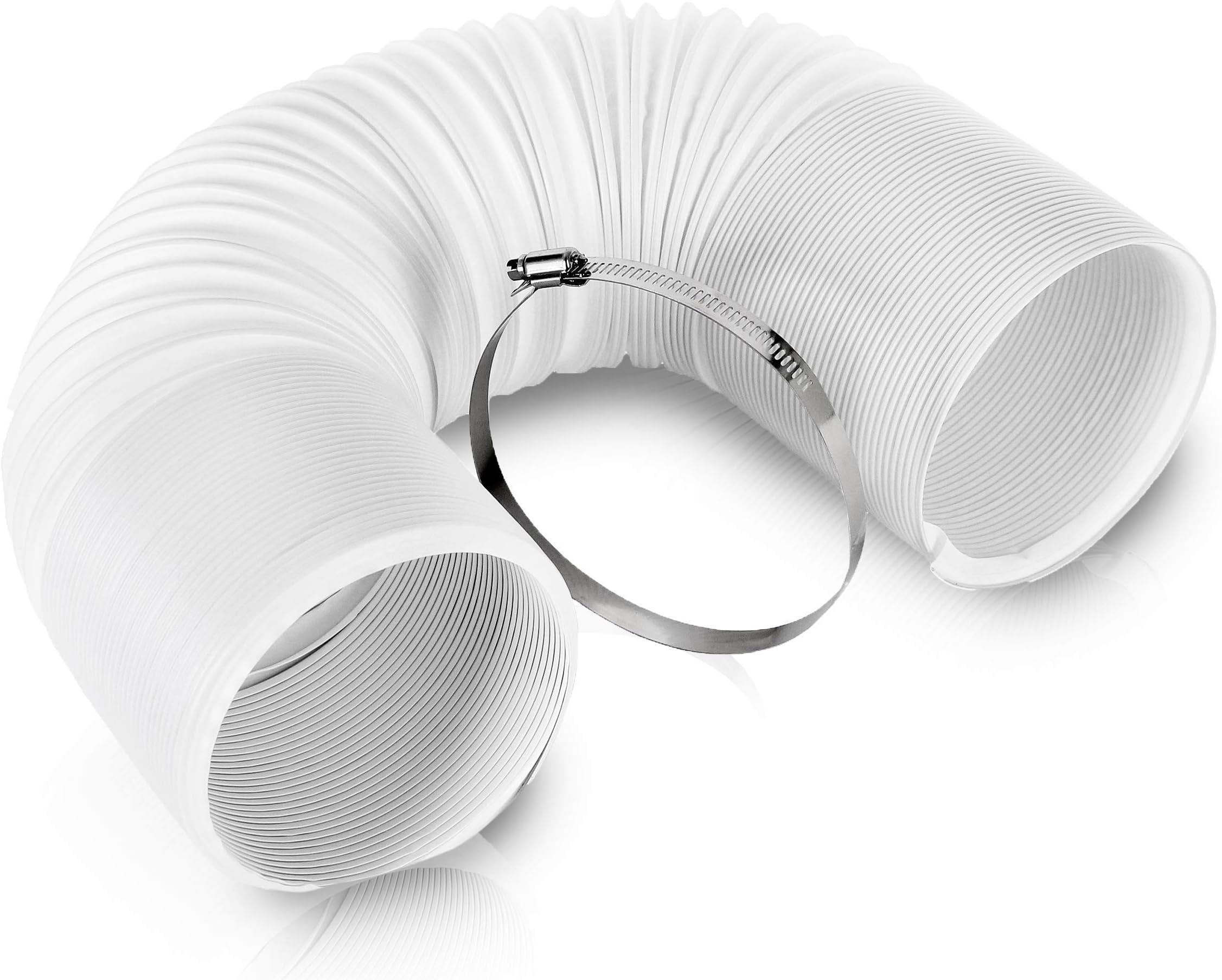 FEWA Portable Air Conditioner Exhaust Hose Flexible AC Hose Universal Counterclockwise 5 inch Diameter 59 inch Length, Tension Clamp