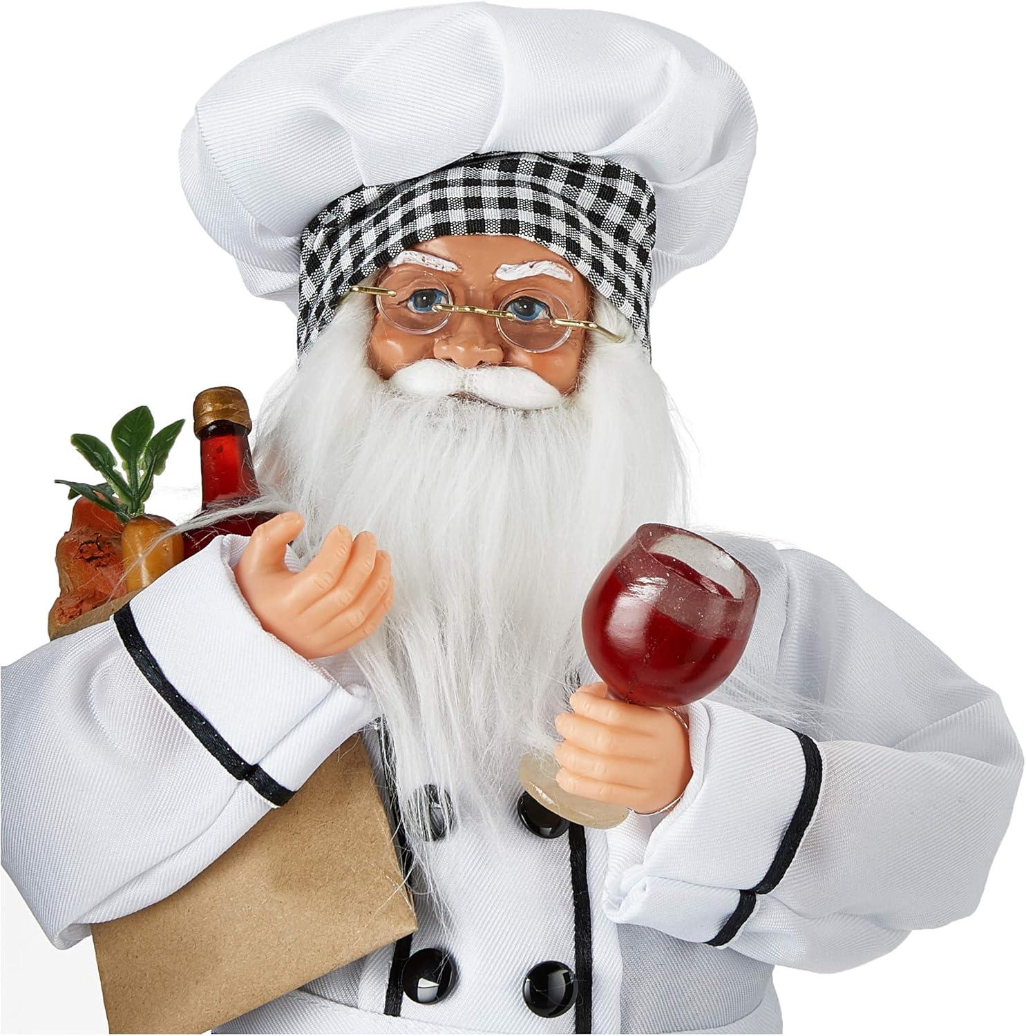 Black Friday - 80% OFF FOJOC I Cook with Wine Santa Figurine, 18 Tall, Black/White