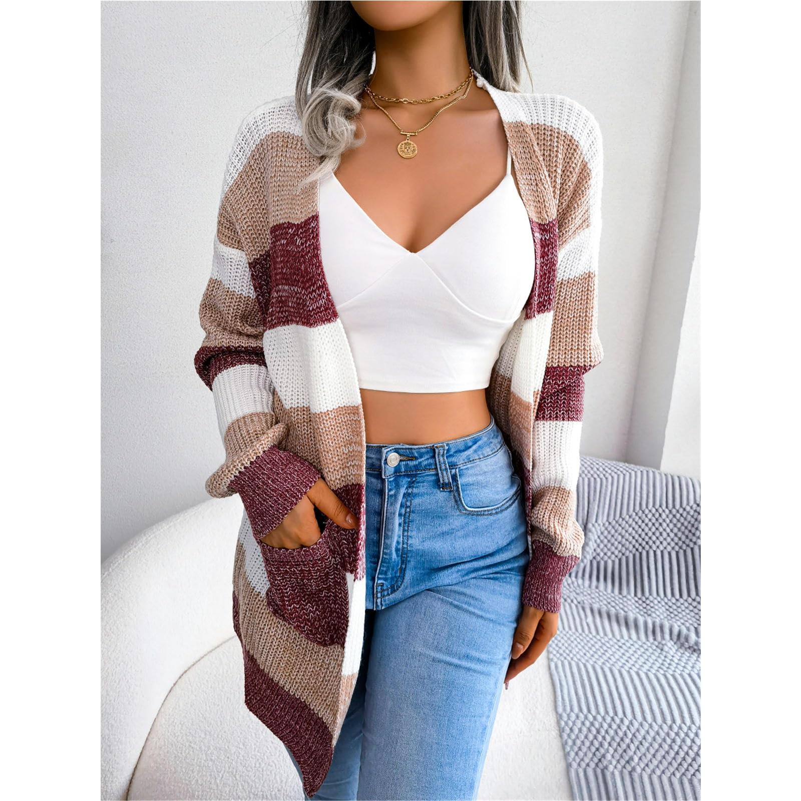 NOGRAX Cardigan Estivo Donna Donne Campiato Casuale Castiche Cadietto Carditer Miglia