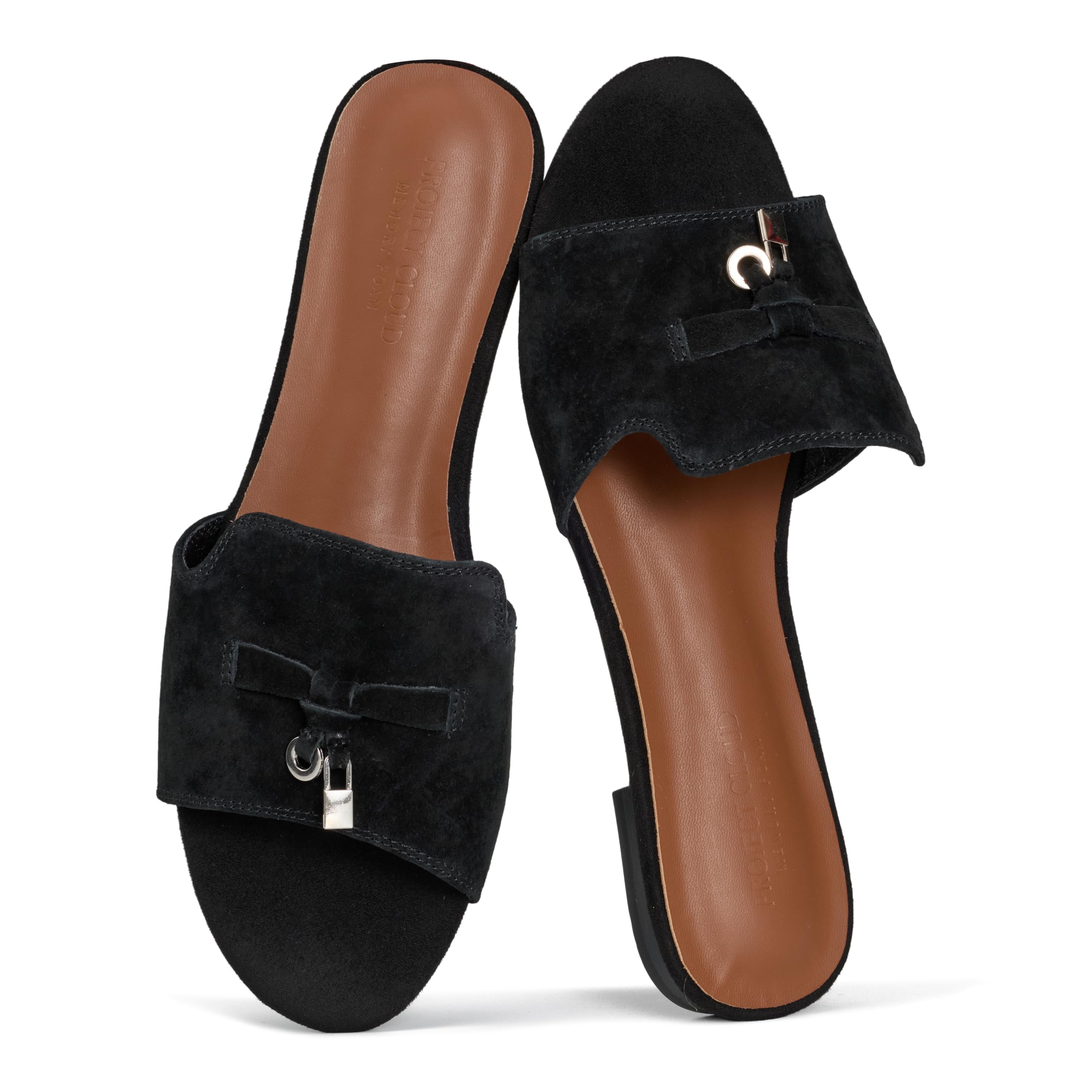 Project Cloud 100% Genuine Leather Sandals Women Dressy - Non-Slip Womens Sandals with Memory Foam Insole Slides for Women Footwear - Lightweight Flat Sandals for Women 2026 (Cannes) — view 10