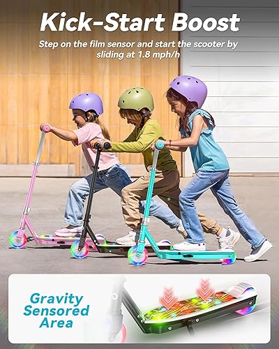 Miniatura 4 de Gyroor KS2 Kids Electric Scooter with LED Lights – Safe 5 MPH Speed, Foot Sensor Start, Adjustable Handlebar, Fast Charging, for Ages 6–12