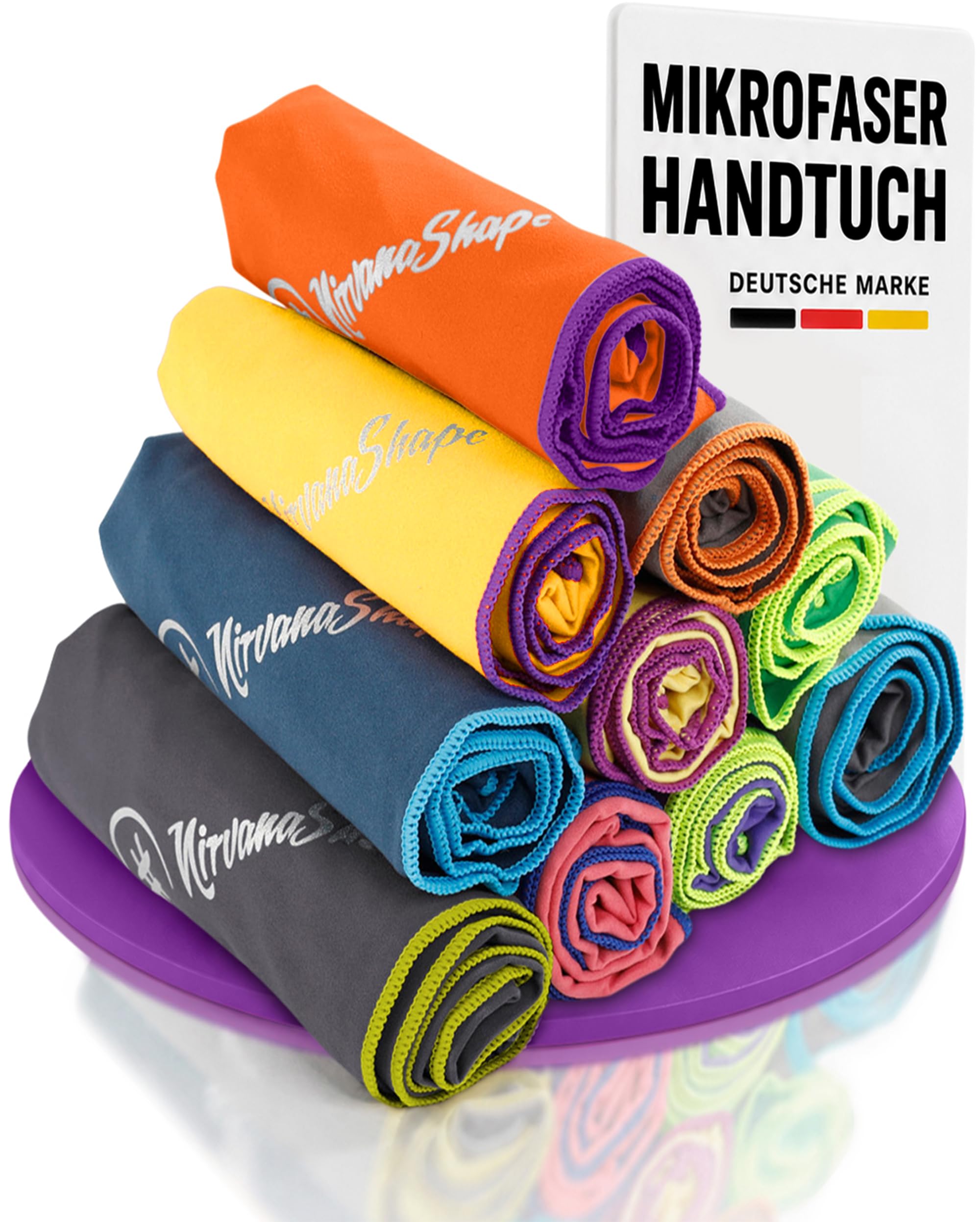 NirvanaShape Mikrofaser Handtuch - Reisehandtuch, Badetuch für Urlauber - kompakte, schnelltrocknende Microfaser Handtücher als Strandtuch, Sporthandtuch - für Reisen, Camping, Sport - 140 x 70 cm