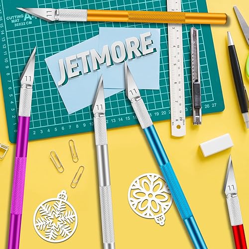 Miniatura 5 de Juego de 10 cuchillos Exacto, cuchillos de precisión para manualidades y pasatiempos para proyectos de bricolaje, álbumes de recortes, tallado de