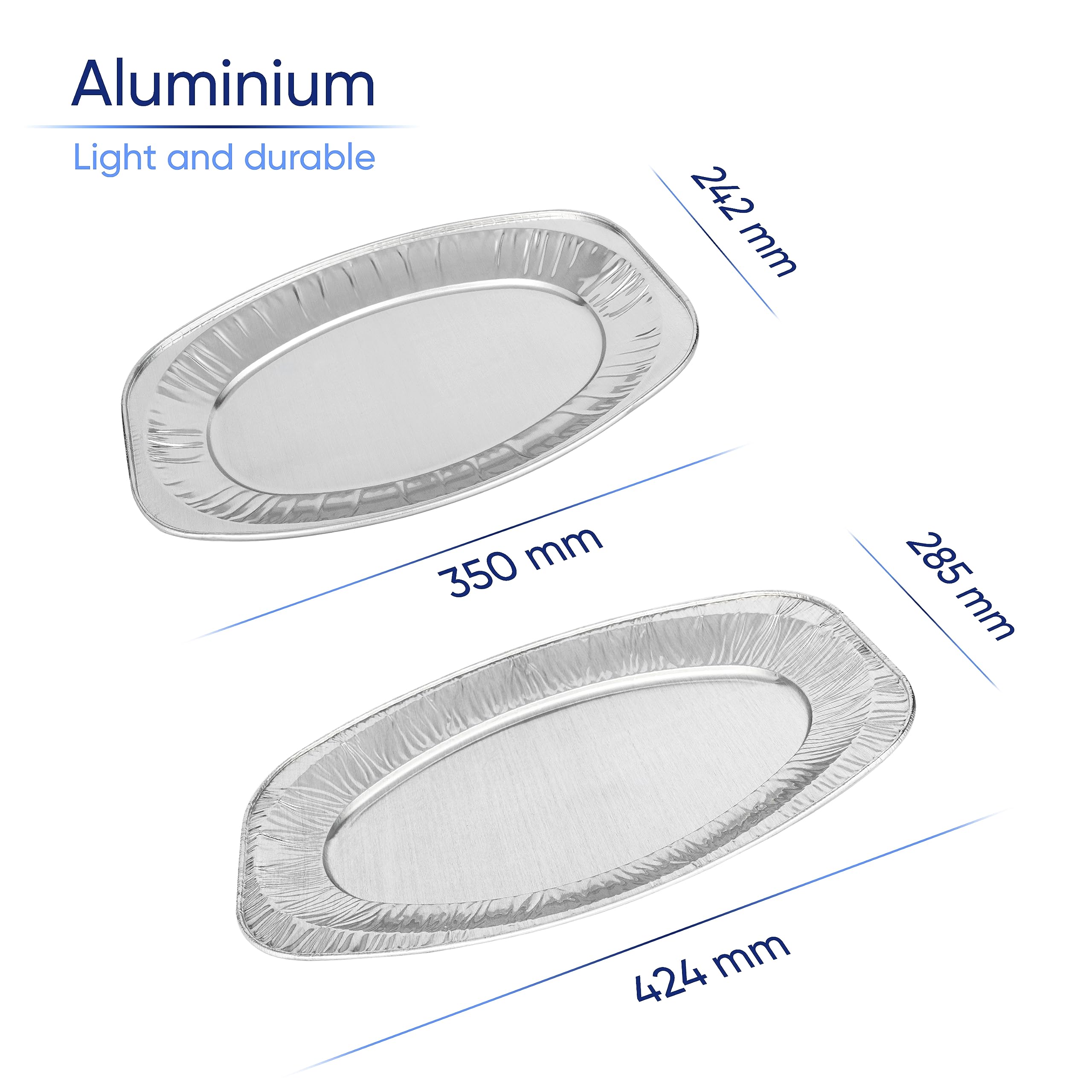 Lot 20 Plateaux Aluminium 31cm Ronds - Réutilisables Recyclables Fêtes