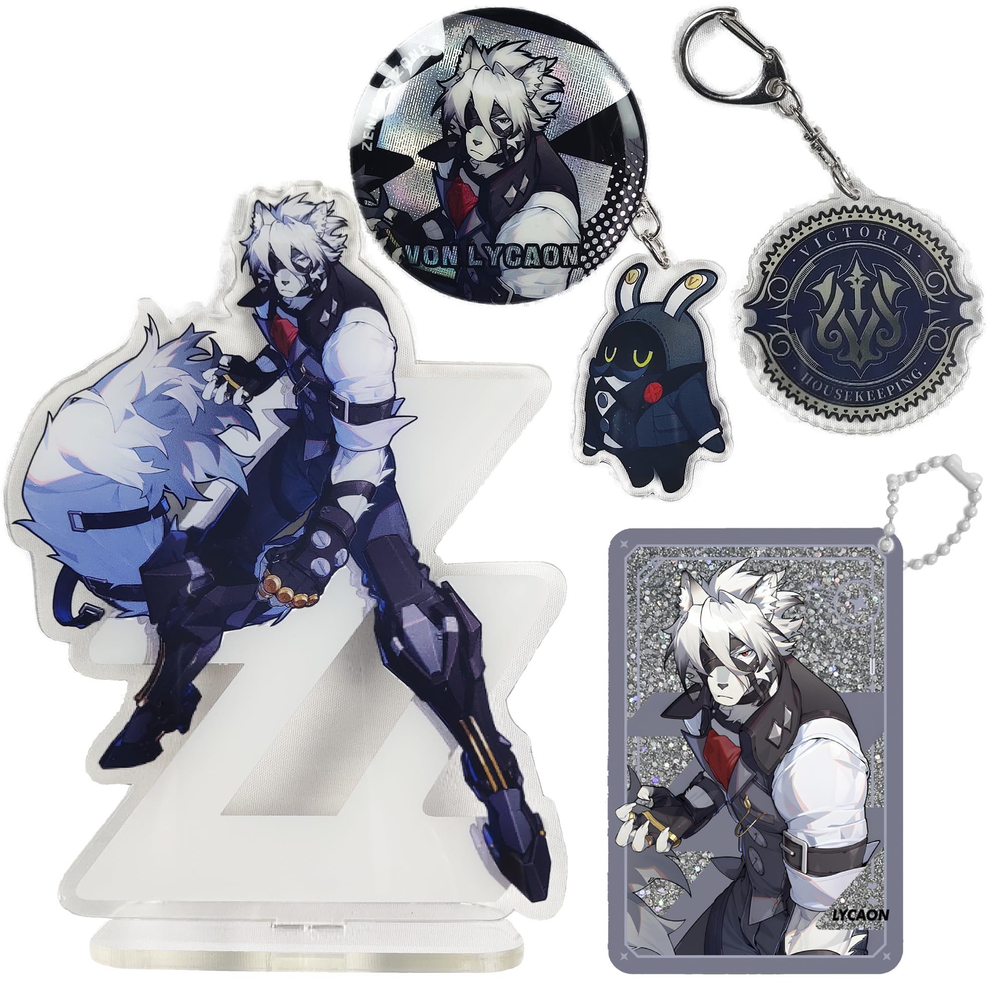 Zenless Zone Zero Character Standees 5-Pack: Collectible Acrylic Display Badges Character Keychain Set
