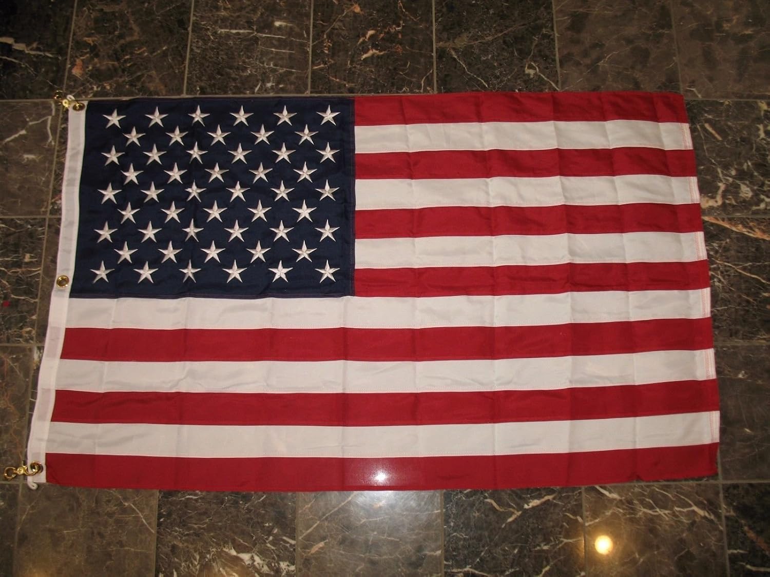 3X5 Embroidered Sewn Usa 50 Star 3 Grommets Synthetic Cotton Flag 3'X5'