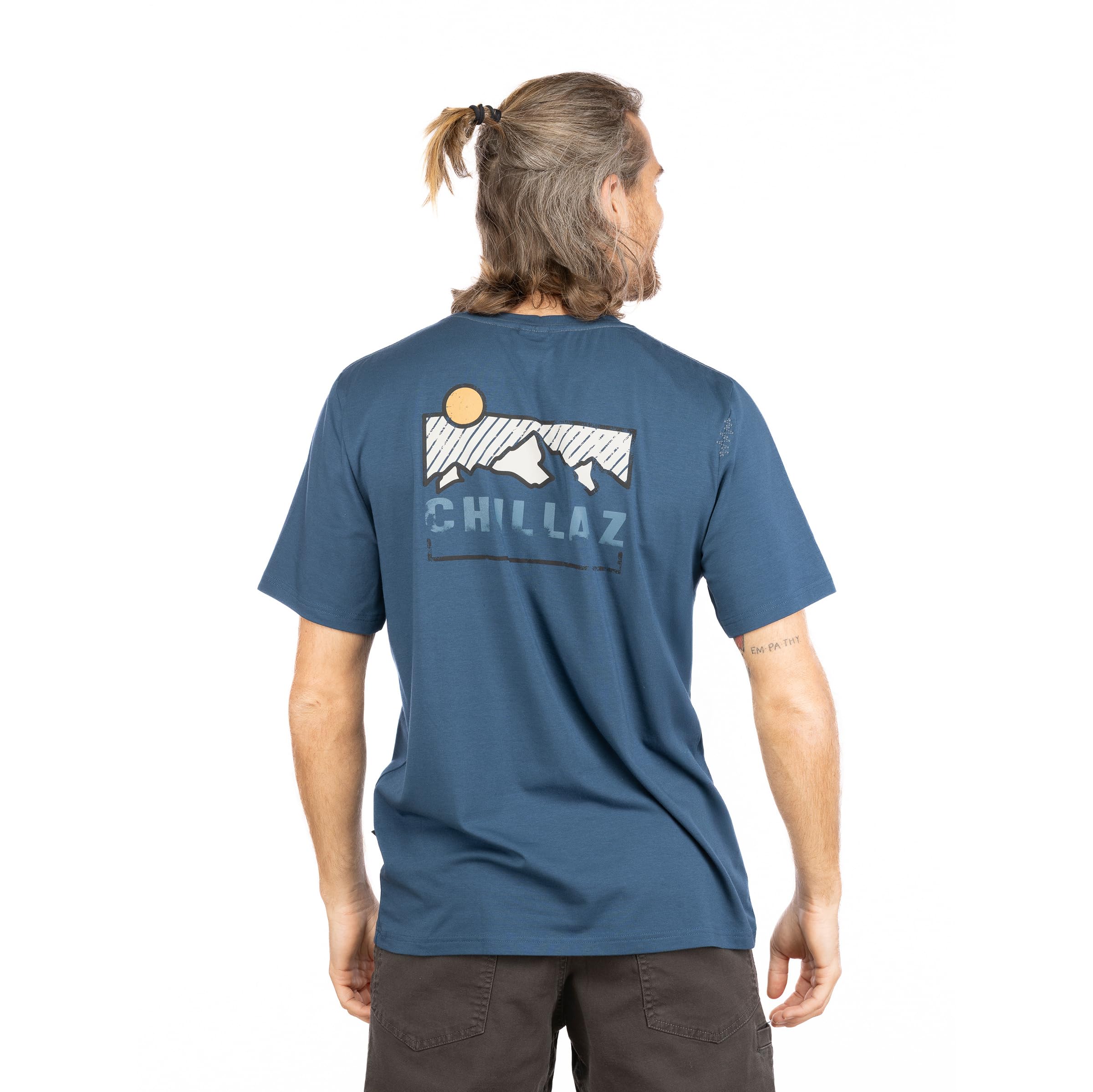 Chillaz Uomo Mountain Logo T-Shirt, blu scuro, M
