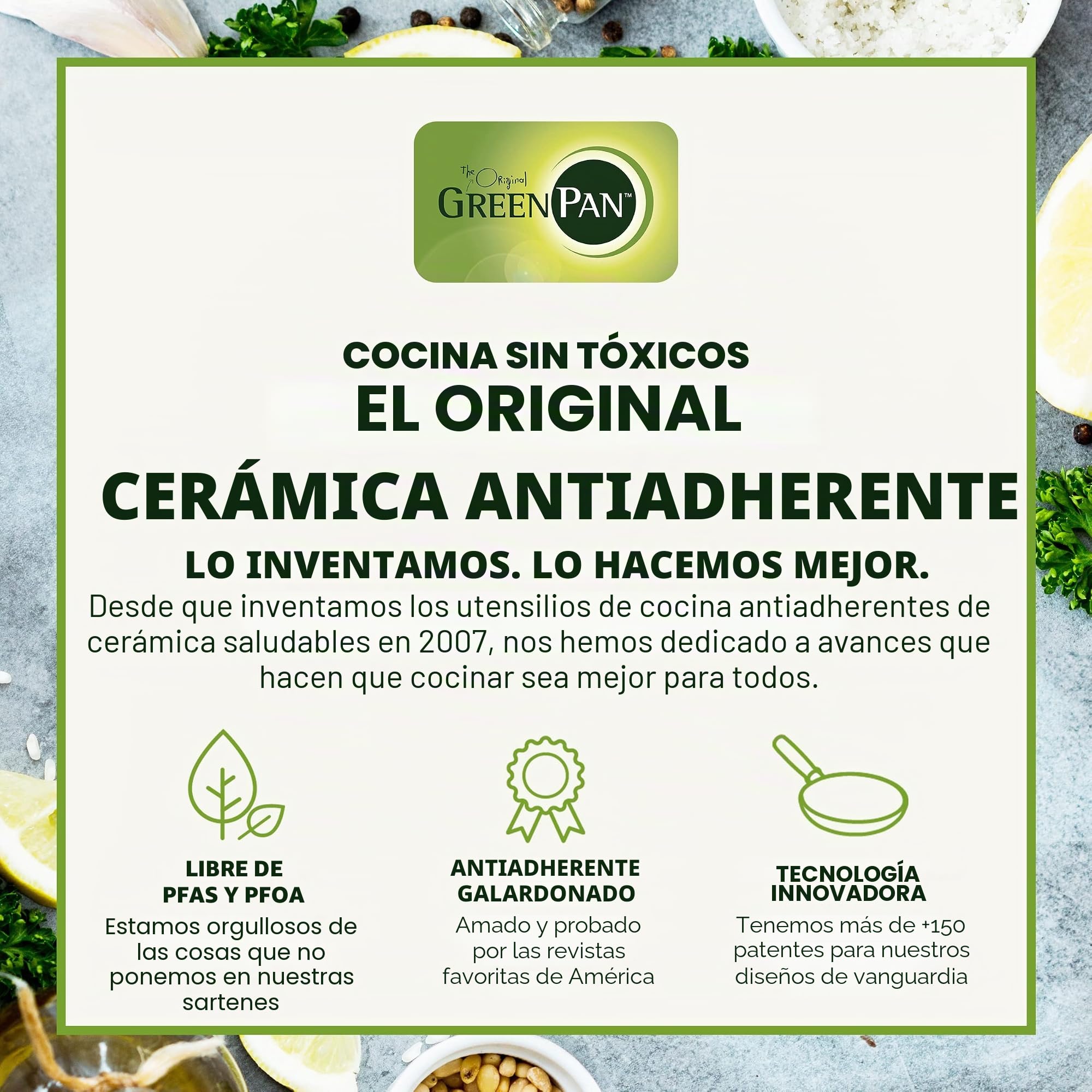 GreenPan Venice Pro Noir Juego de Sartenes de 20cm y 26cm de Acero Inoxidable Sano Cerámico Antiadherente, Mango Negro Mate, Libre de PFAS, Inducción, Apto para Lavavajillas, Apto para Horno, Plata