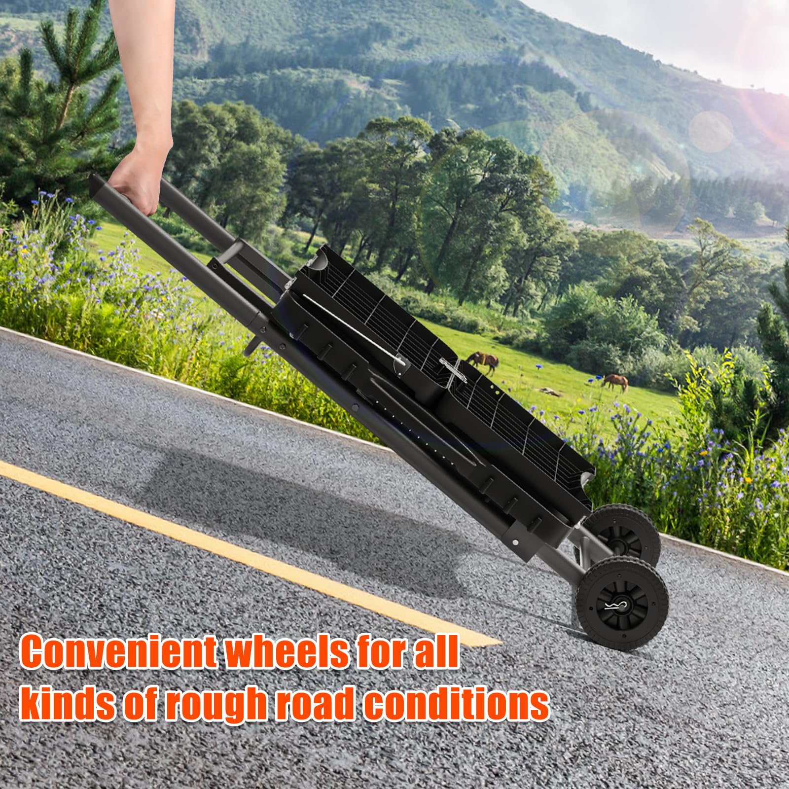 Carrello portatile GFTIME per barbecue Weber, Ninja, Ooni, Blackstone, Nexgrill, Traeger e altre griglie e forni per pizza | Carrello esterno con ruote