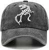 NVJUI JUFOPL Boys' Skull Dinosaur Hat, Washed Vintage Summer Baseball Cap for Kids Ages 2-9