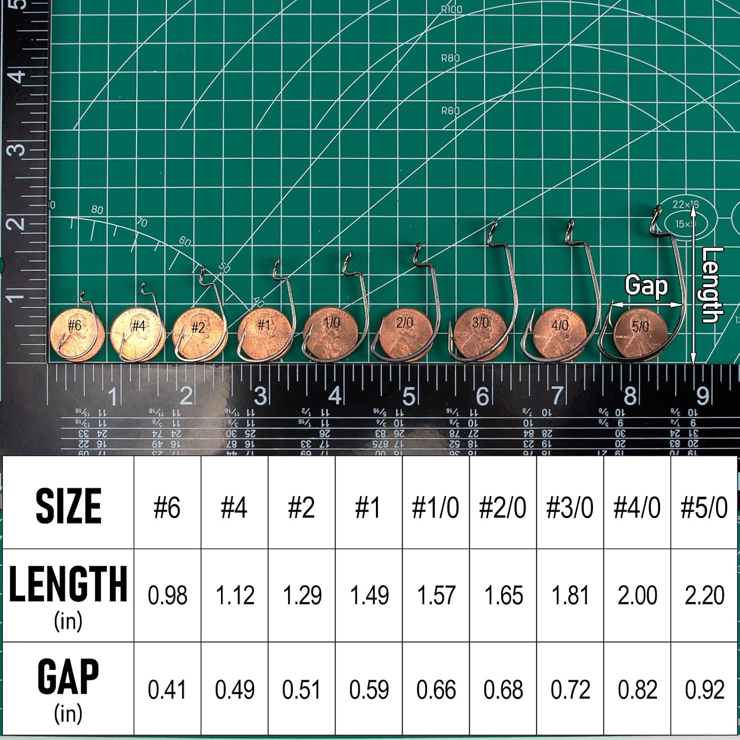 Dr.Fish EWG Hooks Bass Fishing Worm Hooks Extra Wide Gap Freshwater Fishing Carolina/Texas Rig