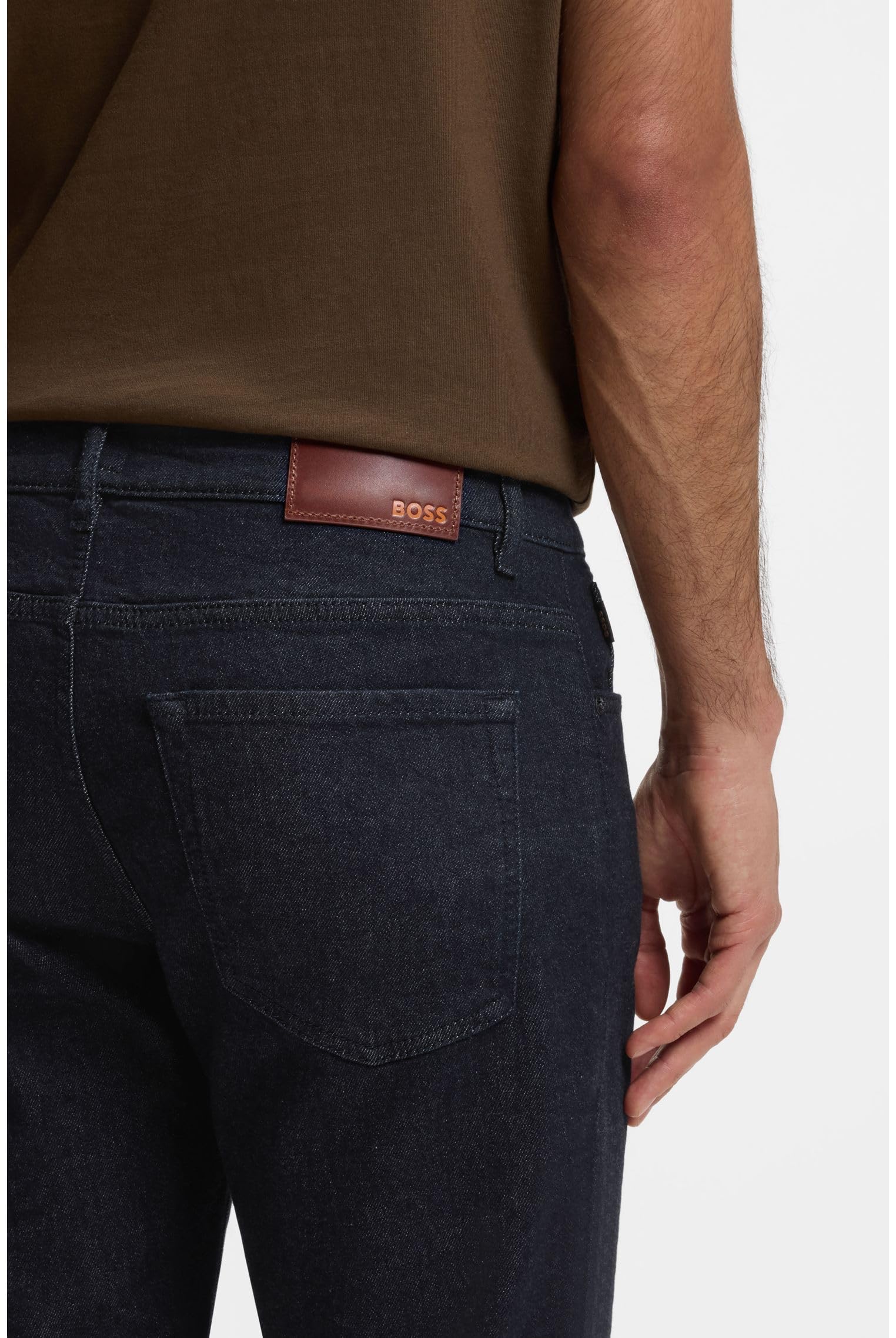 BOSS Herren H-Re.Maine Maine Regular-Fit Jeans aus bequemem blauem Stretch-Denim
