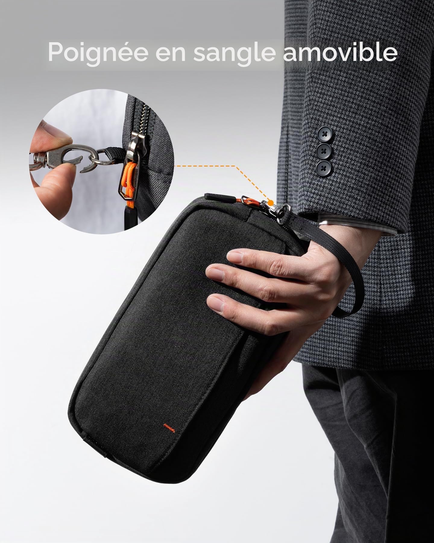 Inateck Sac de Rangement Câbles,Sac de Voyage Organisateur résistant aux éclaboussures, Pochette pour Accessoires électroniques, Compatible avec la Souris,Les câbles,l'alimentation Mobile, la clé USB