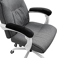 Vista 1 de FORCHEER Fundas para reposabrazos de silla de oficina, 2 piezas, de terciopelo, elásticas, color negro, para silla de juegos, computadora