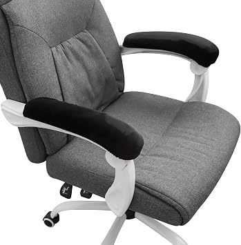 FORCHEER Office Chair Armrest Covers Velvet Elastic 2 Pieces Black Arm Rest Covers for Gaming Chair Computer Desk Chair Washable