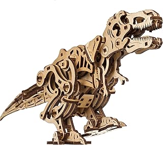 UGEARS Tyrannosaurus Rex 3D Wooden Puzzles for Adults - Wooden Model Kits for Adults D Rex Dinosaur Puzzle Kit Mechanical Models Automaton Kit Brain Teaser, Hobby Set Home Decoration