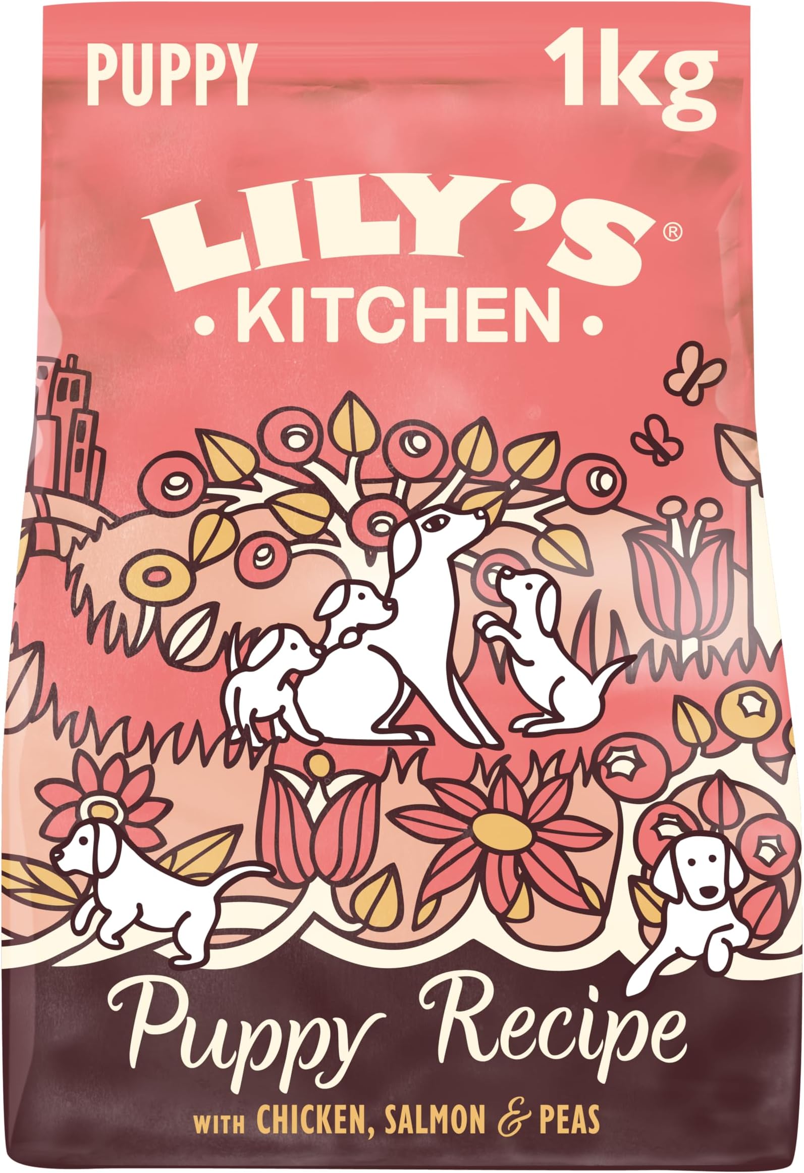– Lily's Kitchen Made with Natural Ingredients Puppy Dry Dog Food Chicken, Salmon & Peas Grain-Free Recipe 1kg