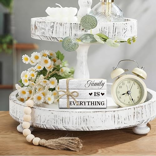 Miniatura 3 de Pila de libros de madera rústica para decoración del hogar, libros apilados de granja (L16)