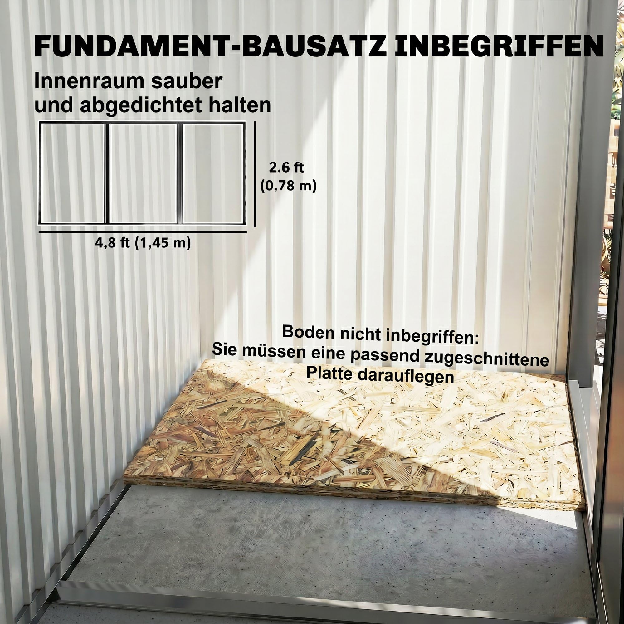 Outsunny Metalowy domek na narzędzia, 1,36 m², 161 x 95 x 181 cm, szopa na narzędzia z dachem jednospadowym, fundamentem, regulowane regały, zamykane drzwi, odporne na warunki atmosferyczne, domek