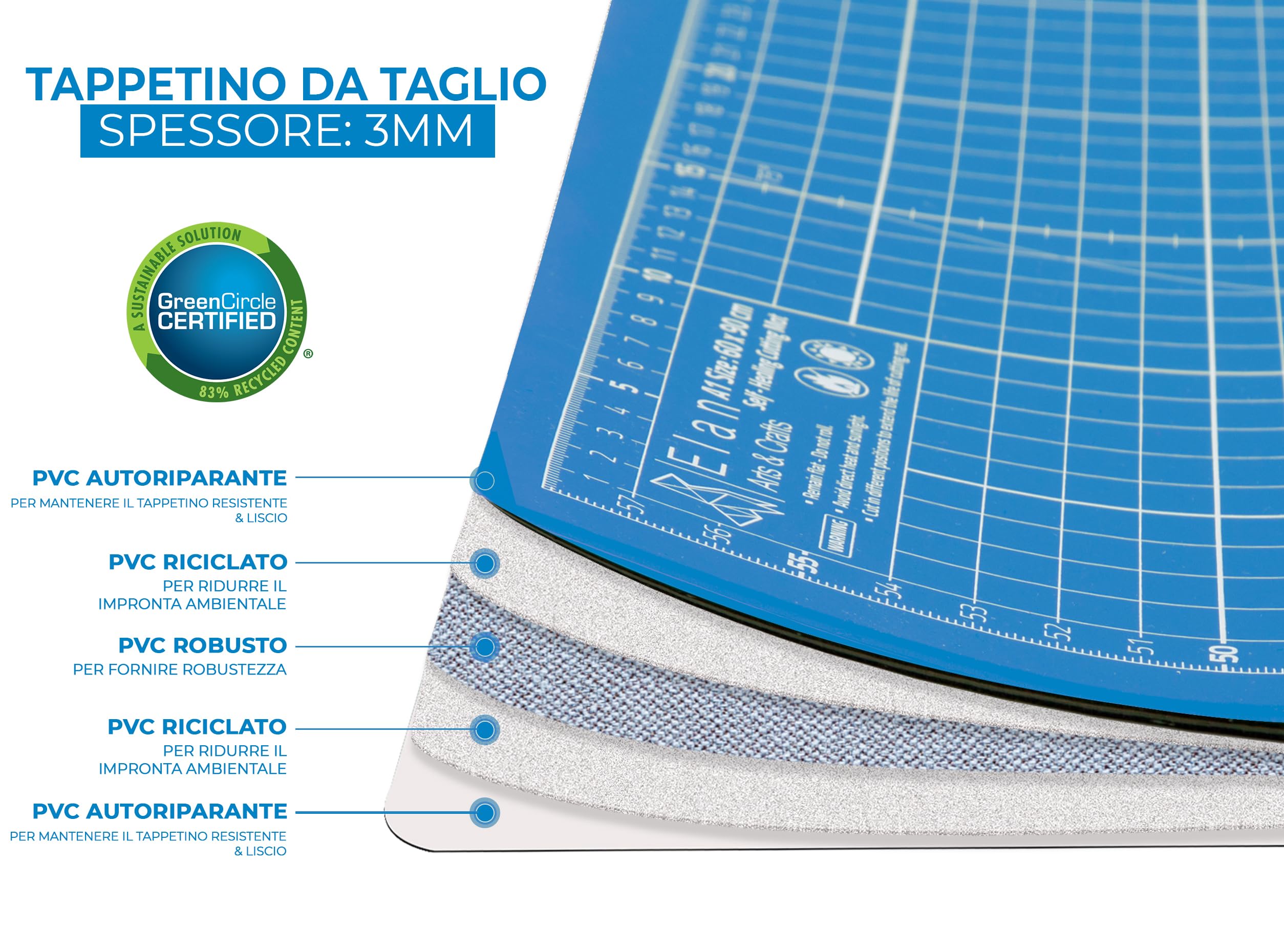 sourcing map Tappetino da taglio autorigenerante A3, 45,7 x 30,5 cm