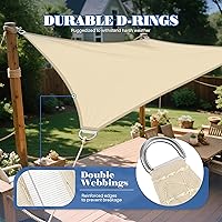 Vista 3 de ECOOPTS Toldo rectangular impermeable de 5 x 5 pies, bloqueo UV, para patio al aire libre, pérgola, jardín (beige)