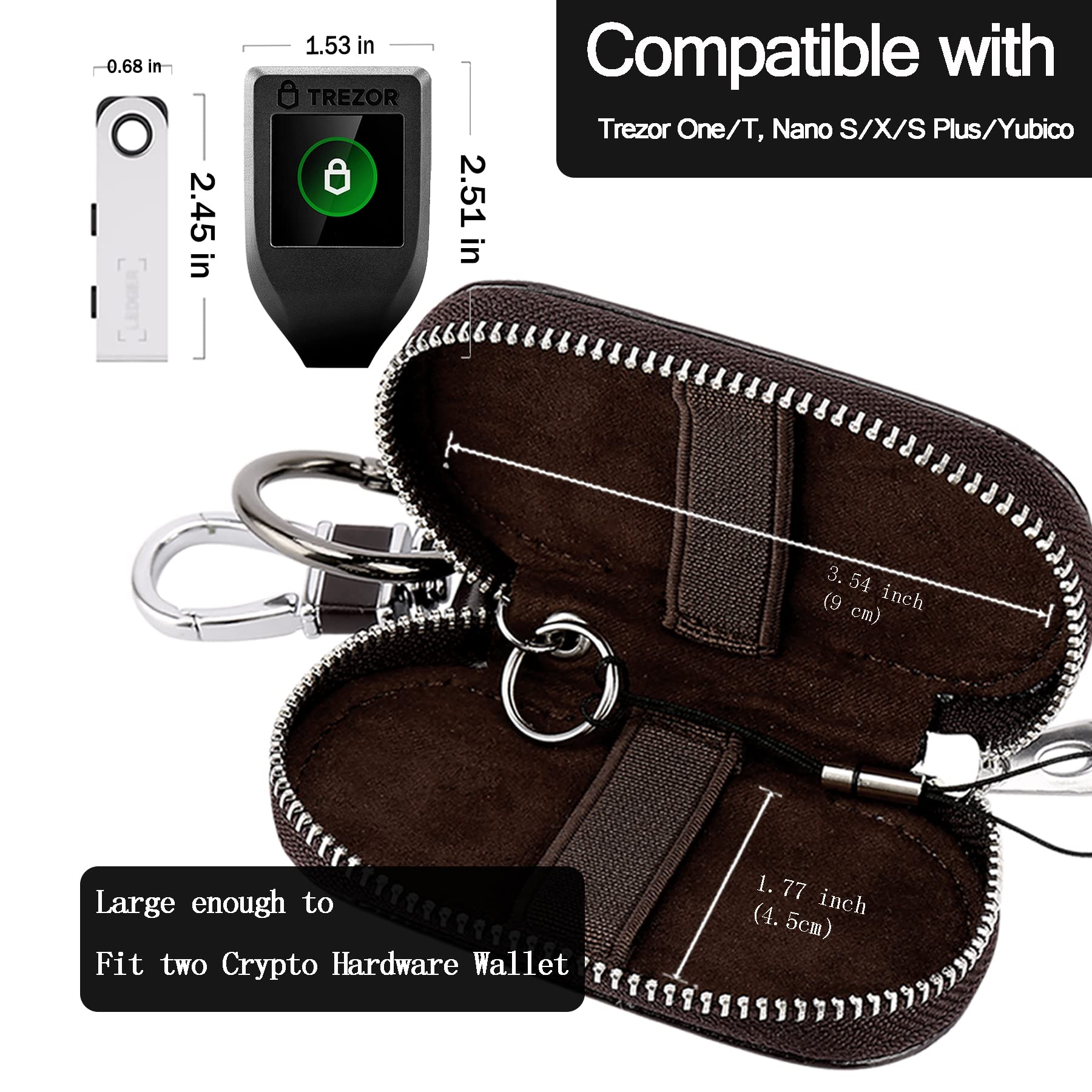 Ledger Nano X Case Crypto Wallet Protective Case For Ledger Nano X/S Plus |  Waterproof Aluminum Alloy Hard Case Yubikey Bio