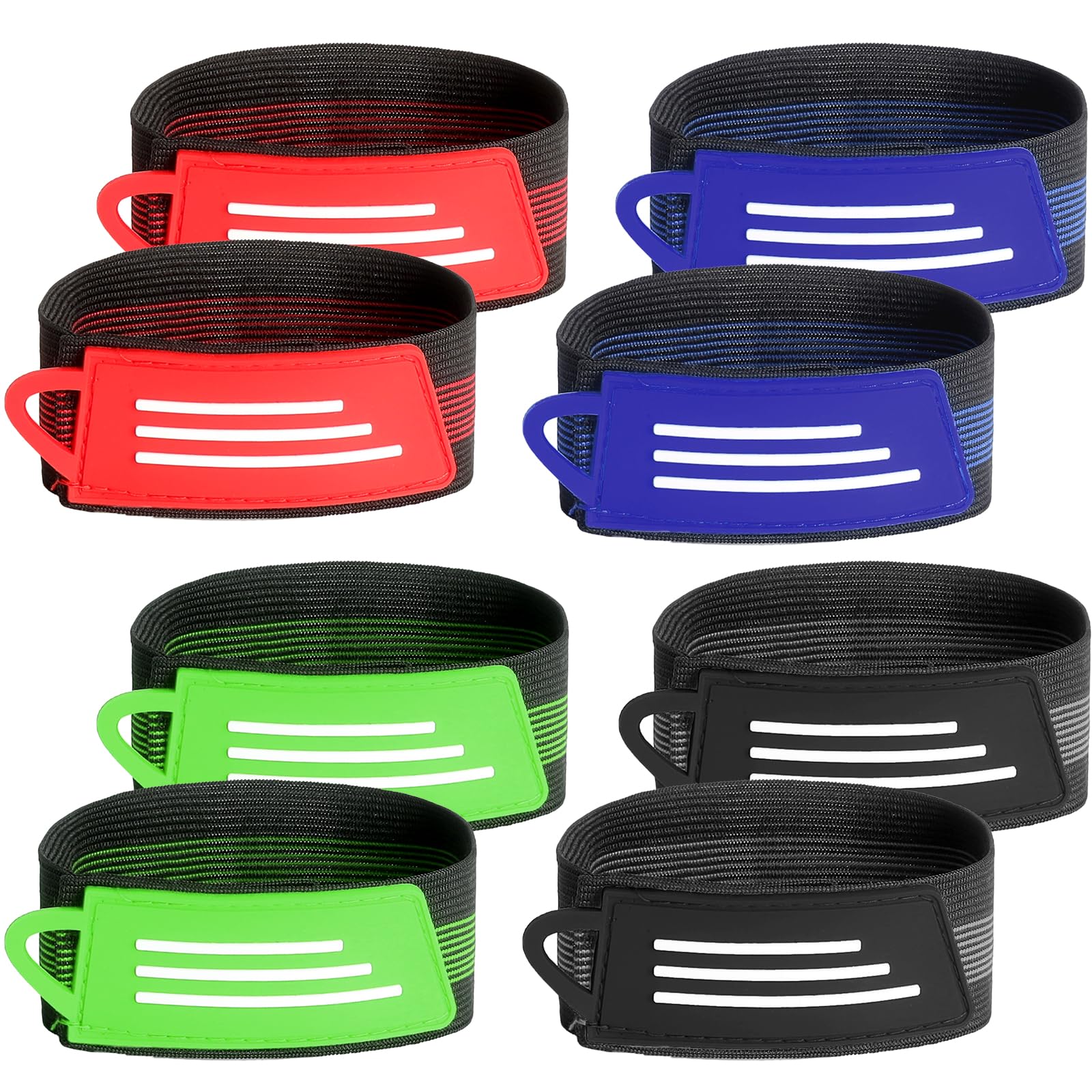 8 Pezzi Mollette per Pantaloni da Bicicletta, Clip per Pantaloni da Ciclismo - Fasce Elastiche 28x3,5 cm con Chiusura a Strappo per Bici Jogging Trekking Outdoor