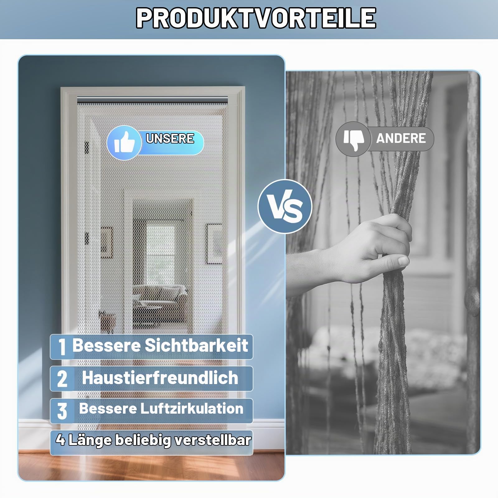 Soontrans Fliegengitter Balkontür 100 x 210cm, Aluminium Fliegenvorhang, Fliegengitter Tür, Insektenschutz Balkontür, Fliegengittertür, Metall Kettenvorhang für hält Insekten, Wespen (Silber)