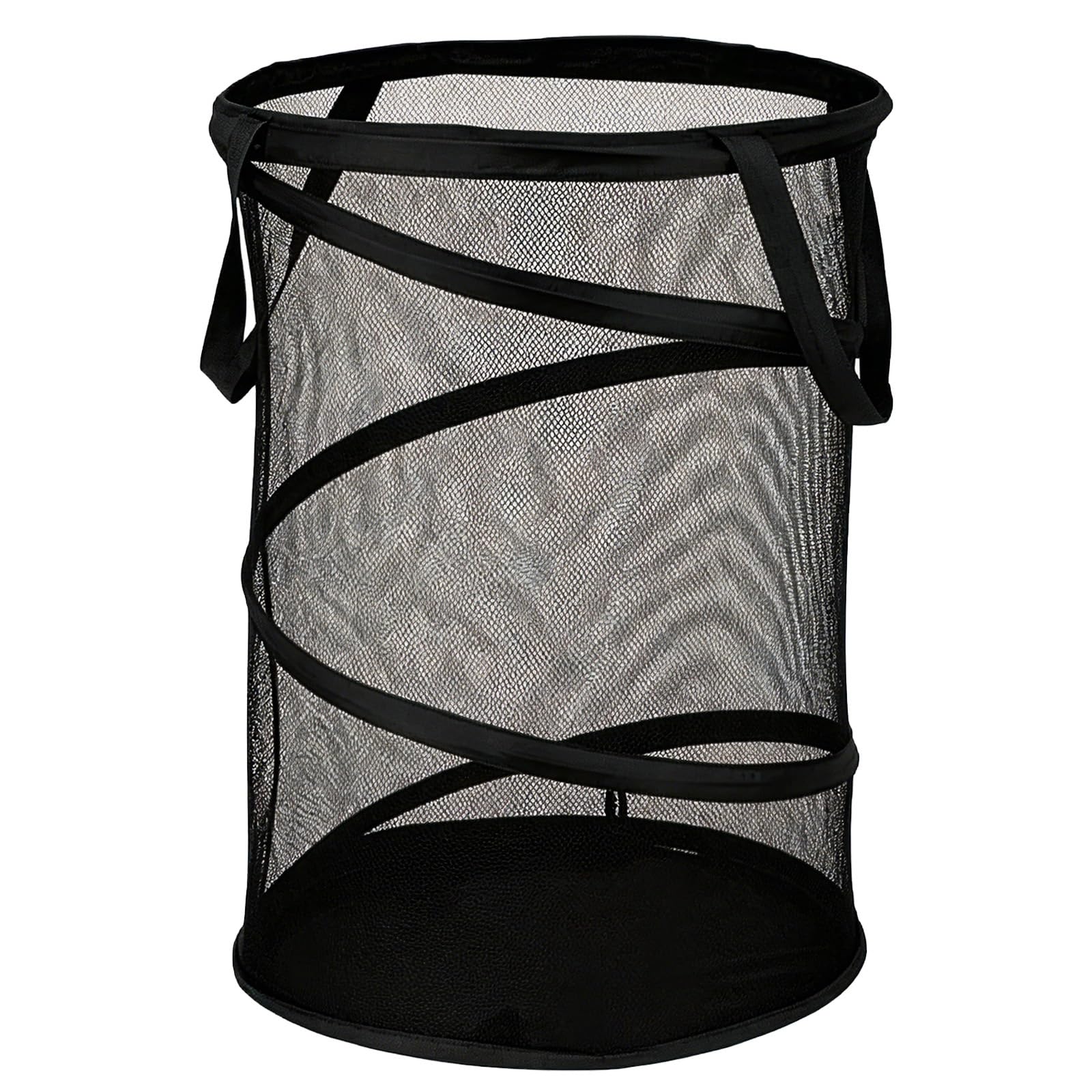 Cesto Biancheria Pieghevole in Mesh, Cesto Rotondo Cilindrico