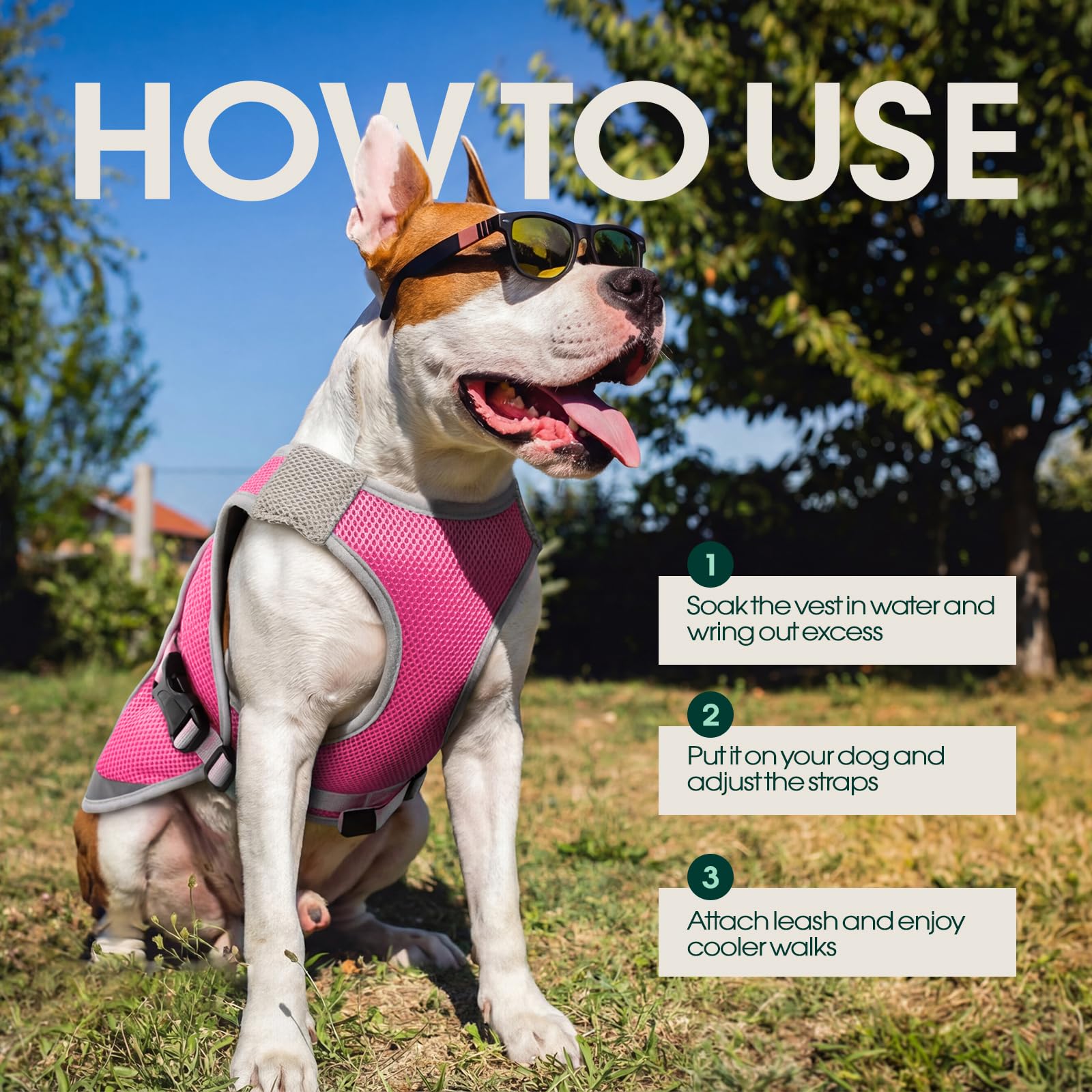 KUOSER Chaleco Fresco Para Perros Con Hebilla Ajustable En El Pecho Y Anillo En D, Chaqueta Refrescante Ligera Para Verano, Rosa, Talla Grande