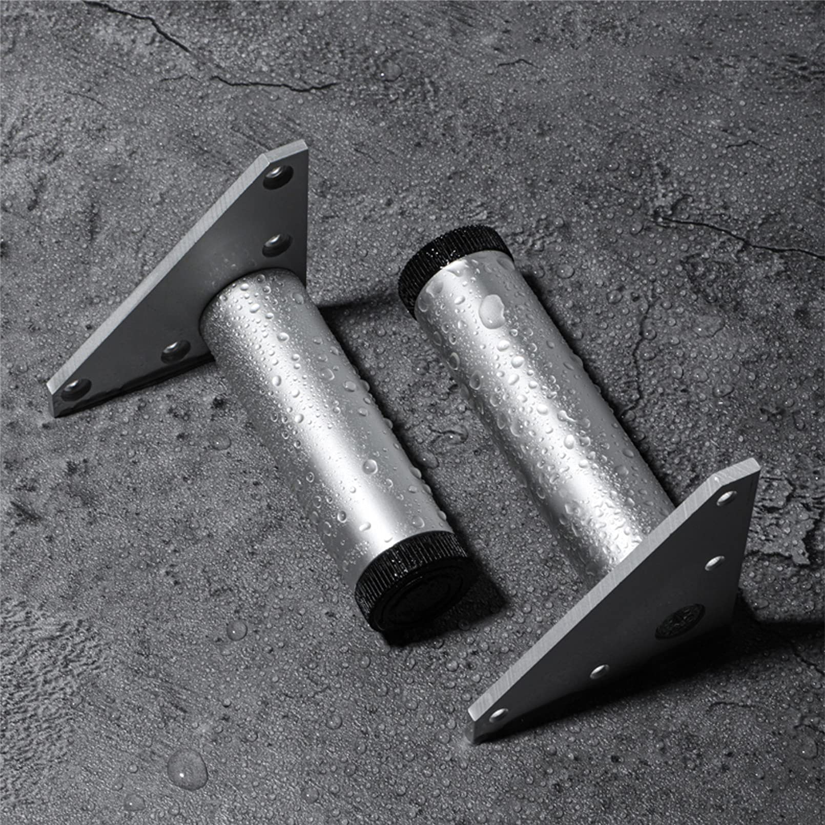 5cm metalen meubelpoten, Btowin 4 stuks modern verstelbaar aluminium rond DIY vervanging tafelpoten kastpoten voor bank, kast, rek, tv-standaard