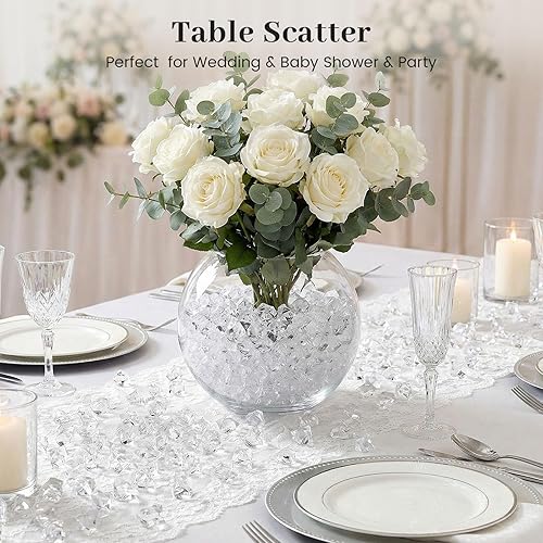 Miniatura 4 de DomeStar 1000 piezas de hielo falso, diamantes falsos acrílicos, relleno de florero, gemas de plástico, rocas transparentes para manualidades