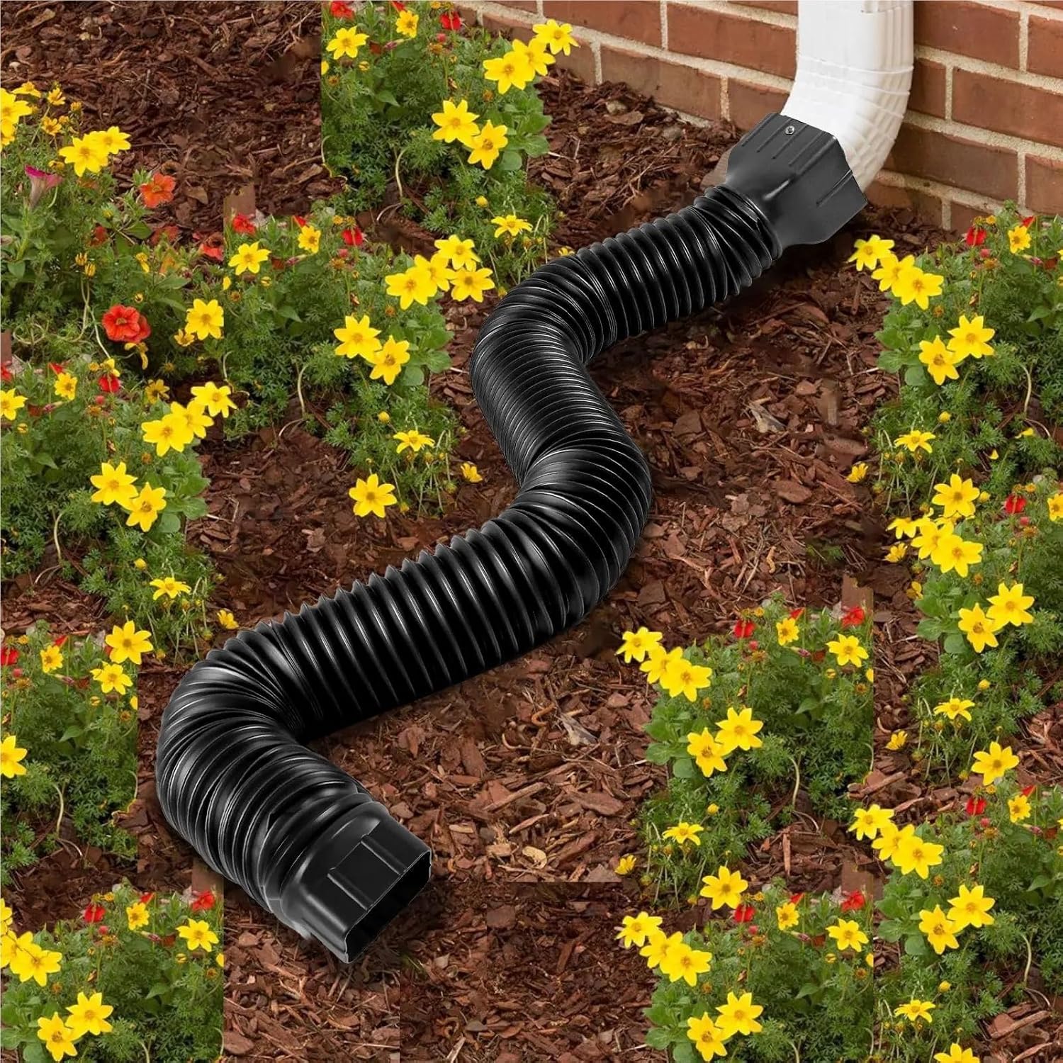 Rain Gutter Downspout Extensions Rain Gutter Downspout Extensions Flexible Drain Extender Connector Rainwater Drainage System Accessory Adjustable(Color 2)