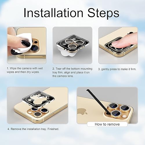 Miniatura 7 de Misea 3+1 Protector de lente de cámara para iPhone 14 ProiPhone 14 Pro Max, protector de pantalla de vidrio templado 9H, protector de pantalla de