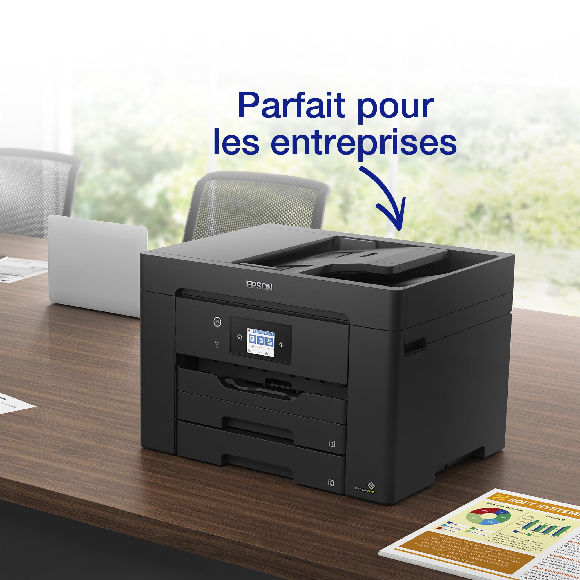 EPSON WorkForce WF-7830DTW Imprimante A3 4-en-1 recto-verso WiFi Direct Ethernet PrecisionCore 25ppm Noir 12ppm Couleur