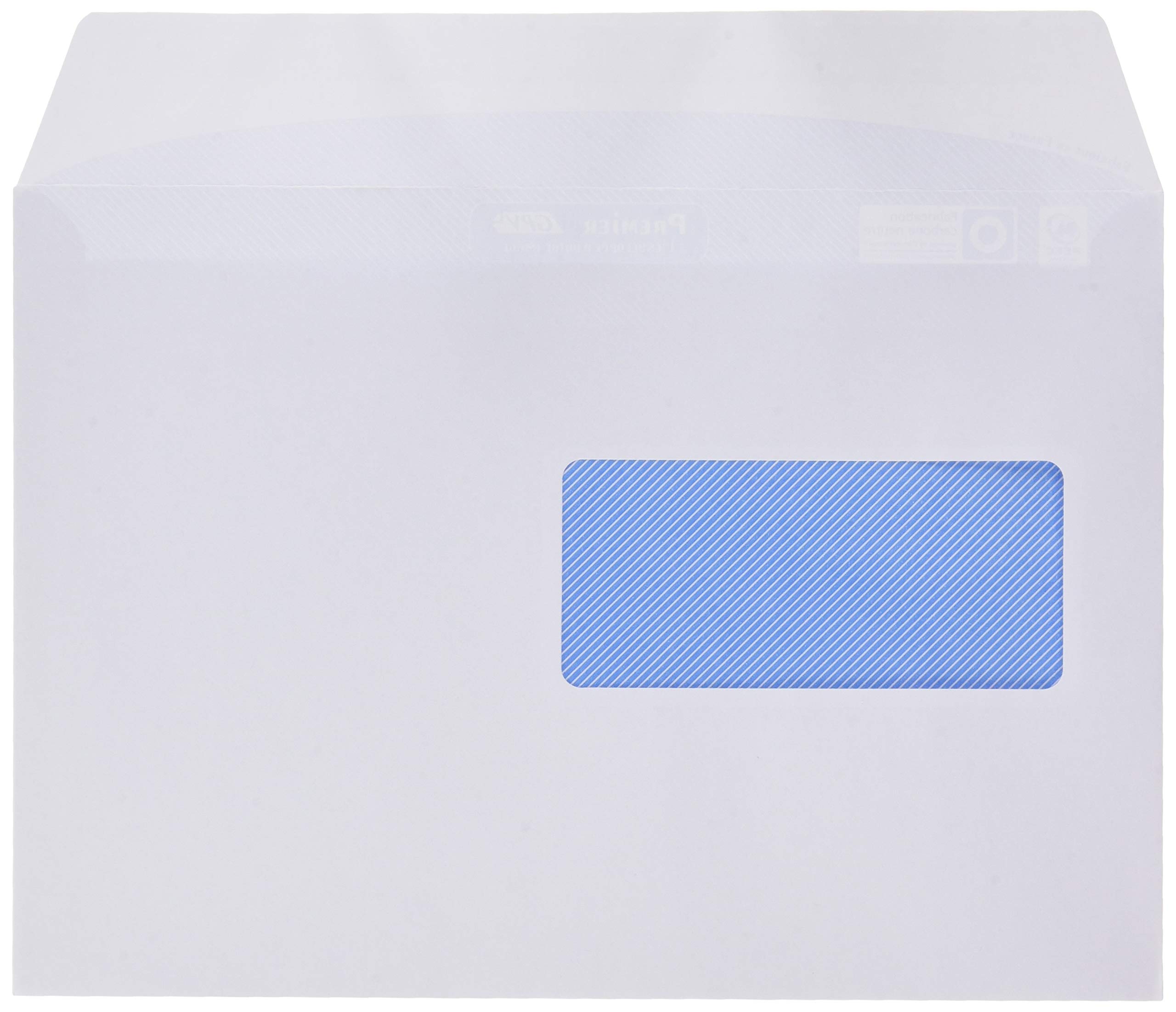 GPV - Boite de 500 Enveloppes - Format C5 (162x229 mm), fenêtre de 45x100 mm, qualité papier blanc : 90 g/m2 - Certifié PEFC