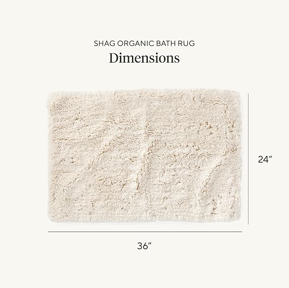 Coyuchi Shag Organic Bath Rug, Plush Shag Bath Mat