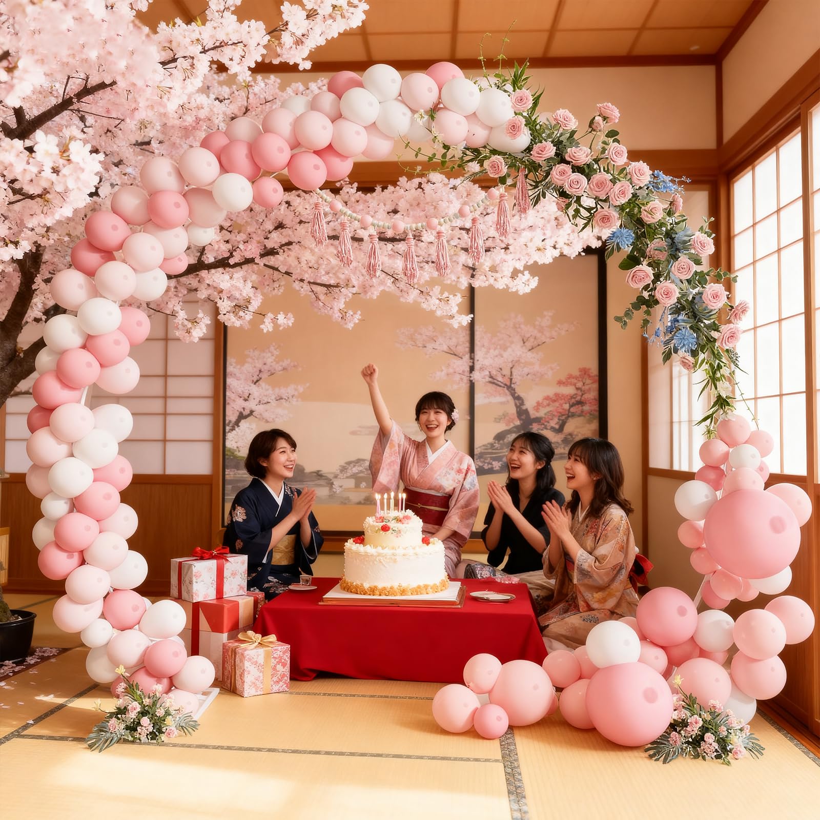 フラワーアーチ　バルーンアーチ　結婚式　高砂アーチ　誕生日　フォトスポット Amazon.co.jp: YASICA フラワーアーチ バルーンアーチ 園芸 アーチ