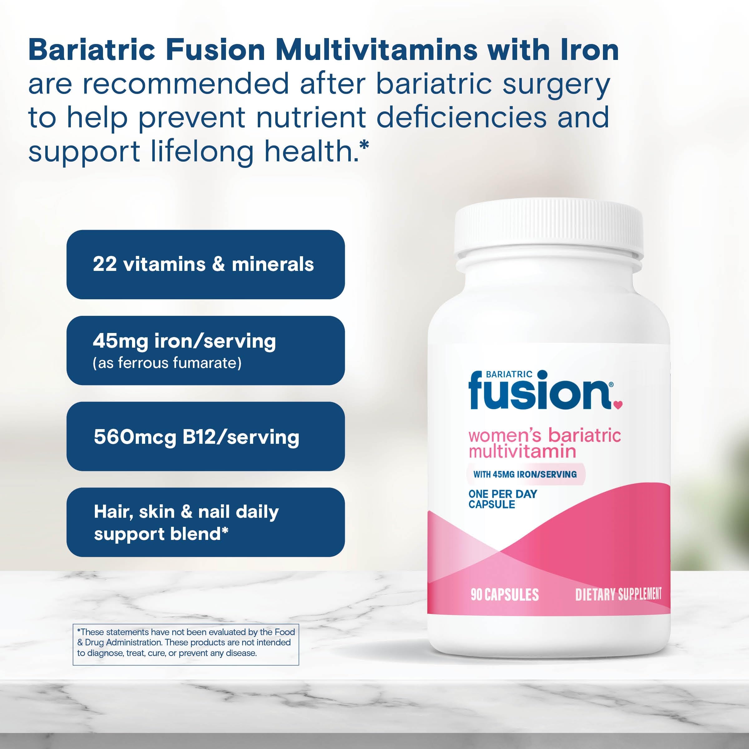 Bariatric Fusion Bariatric Multivitamin with Iron for Women, 90 Count — Amazon image 6