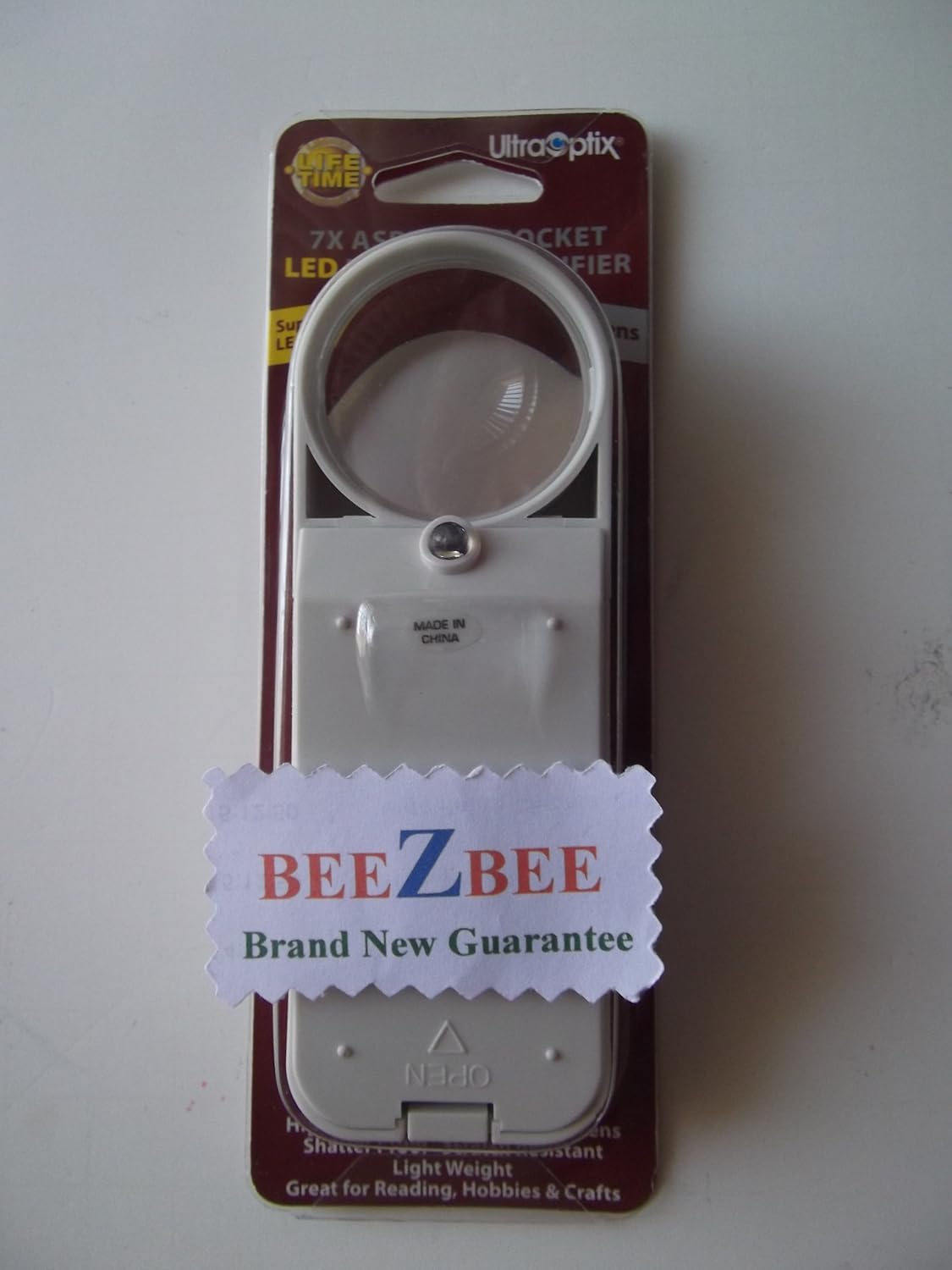 Powerful 7x ASPHERIC 1.5" Round LED Pocket Lighted Magnifier