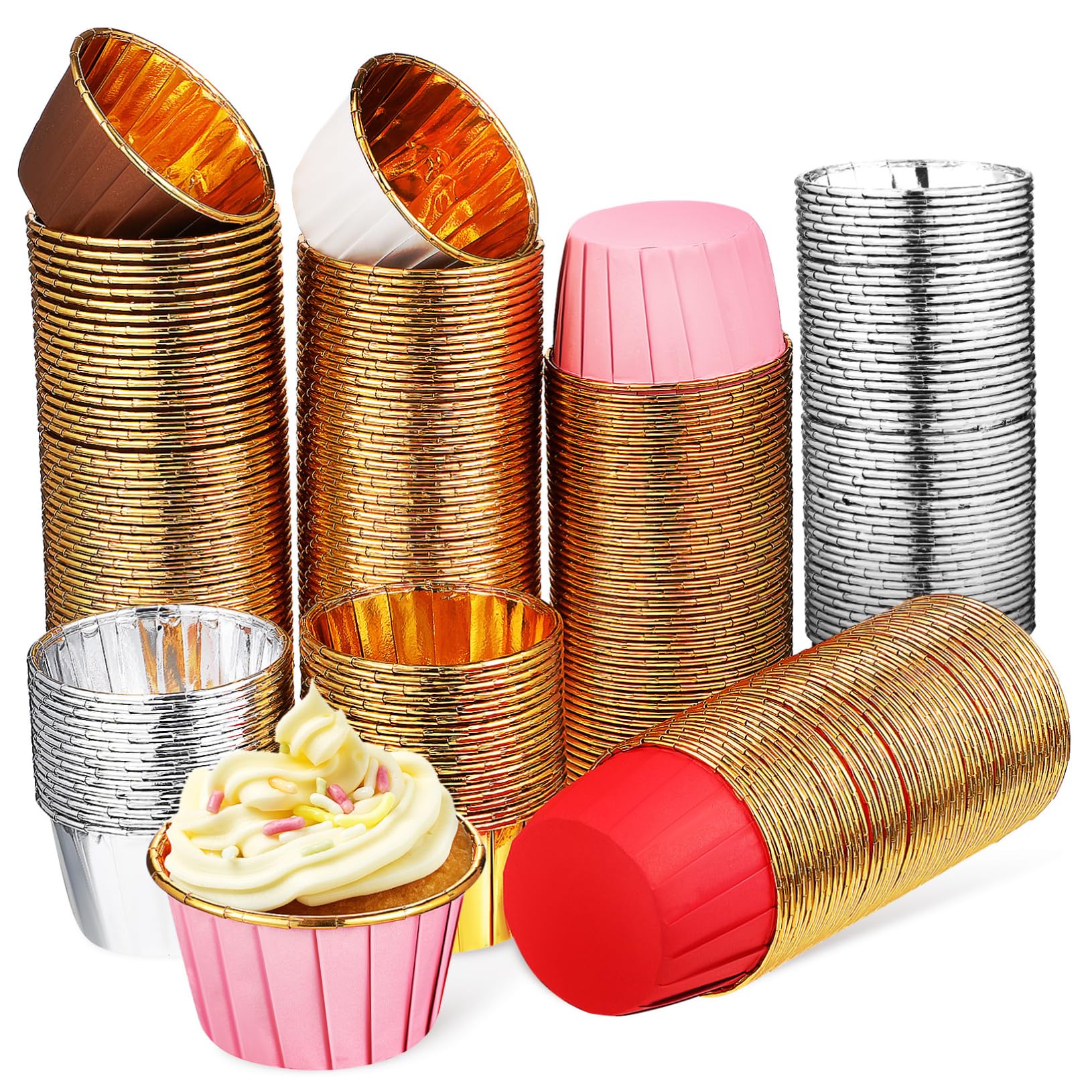 300pezzi Fodere Per Muffin Antigrasso e Resistenti Al Pirottini Usa e Decorativi Per Cupcake Colori Per Matrimonio e Compleanni