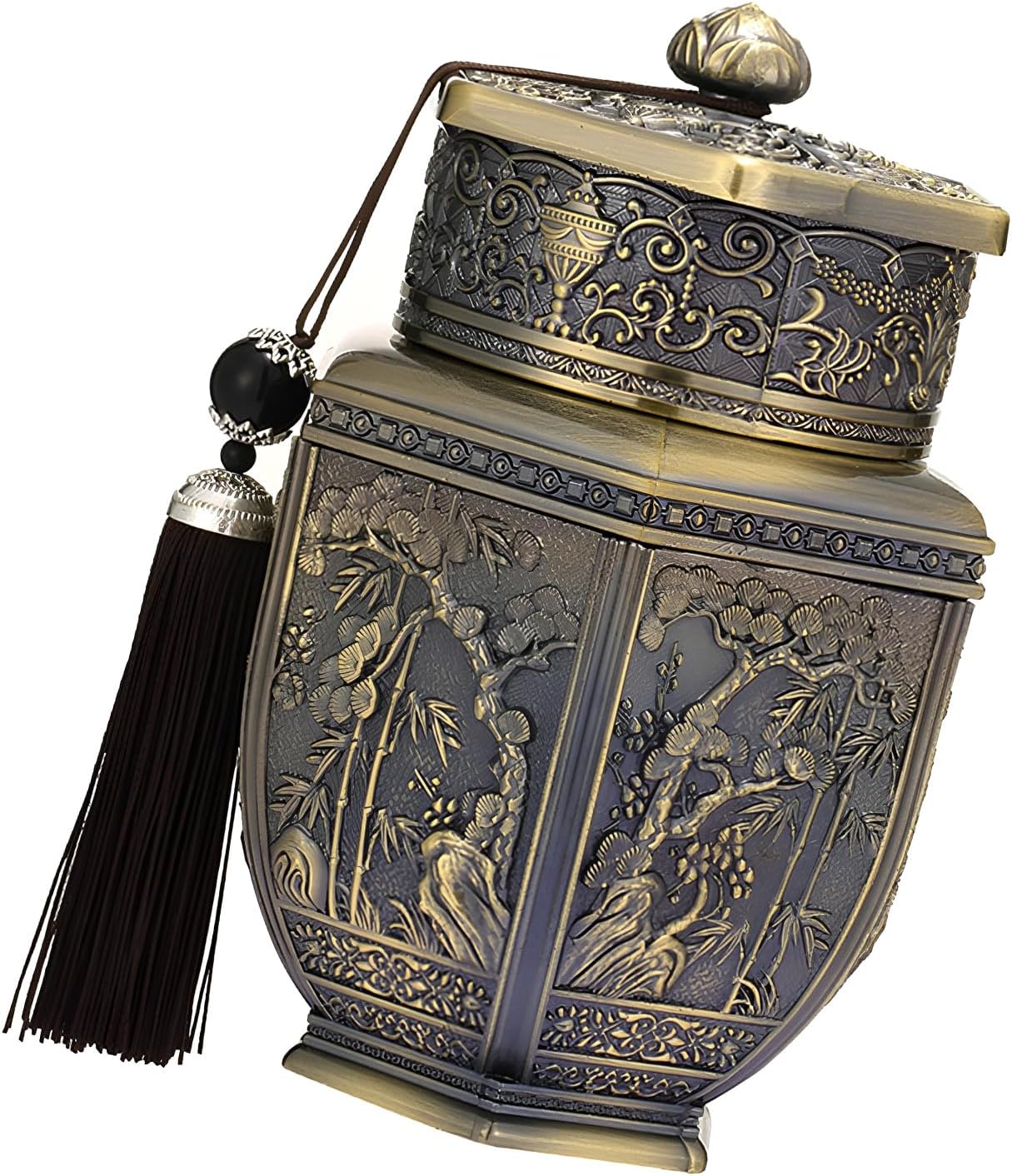 Lata de metal retro para café, té y sal con tapa hermética