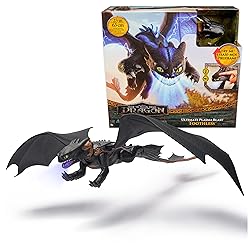 Dreamworks Dragons, How to Train Your Dragon, Ultimate Plasma Blast Toothless, 25” Wings with Lights & Sounds Action Figure, Kids Toys for Boys Ages 4 and up