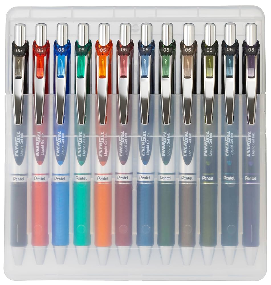 Pentel ぺんてる　ボールペンエナージェル12本セット ぺんてる ENERGEL エナージェル 0.5mm 極細 12色セット BLN75EC