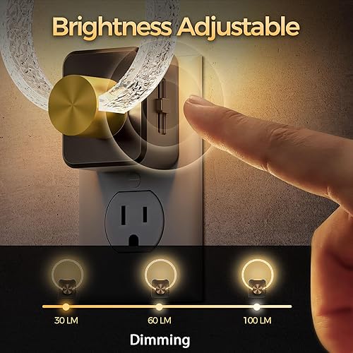 Vista 2 de DORESshop - Luces nocturnas LED enchufables en la pared, luz nocturna decorativa de acrílico con sensor de crepúsculo a amanecer, luces nocturnas