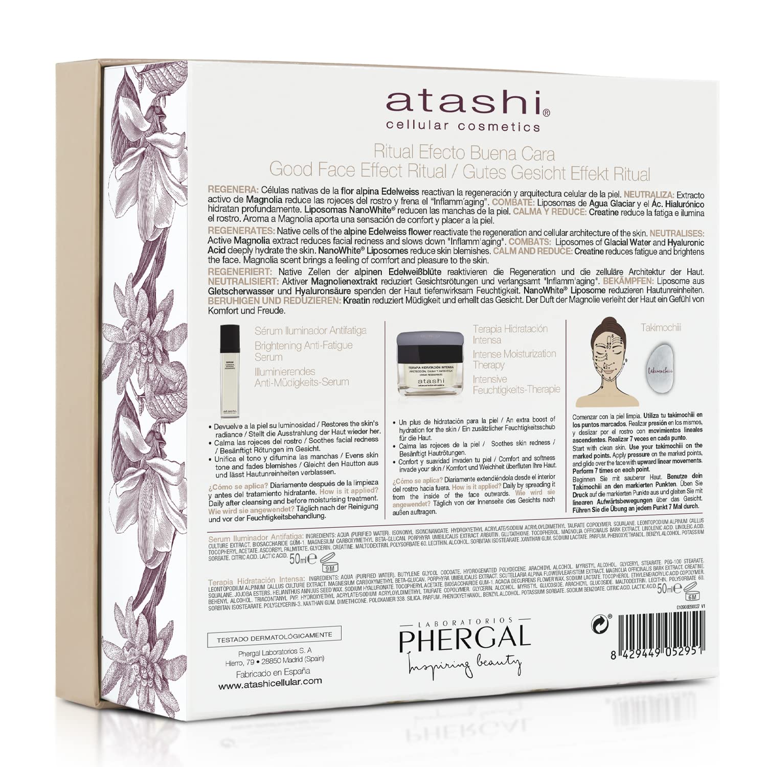 Atashi Cofre Efecto Buena Cara Hidratación y Luminosidad Facial | Incluye sérum iluminador, terapia de hidratación intensa y Takimochiii para una piel más luminosa, uniforme y saludable